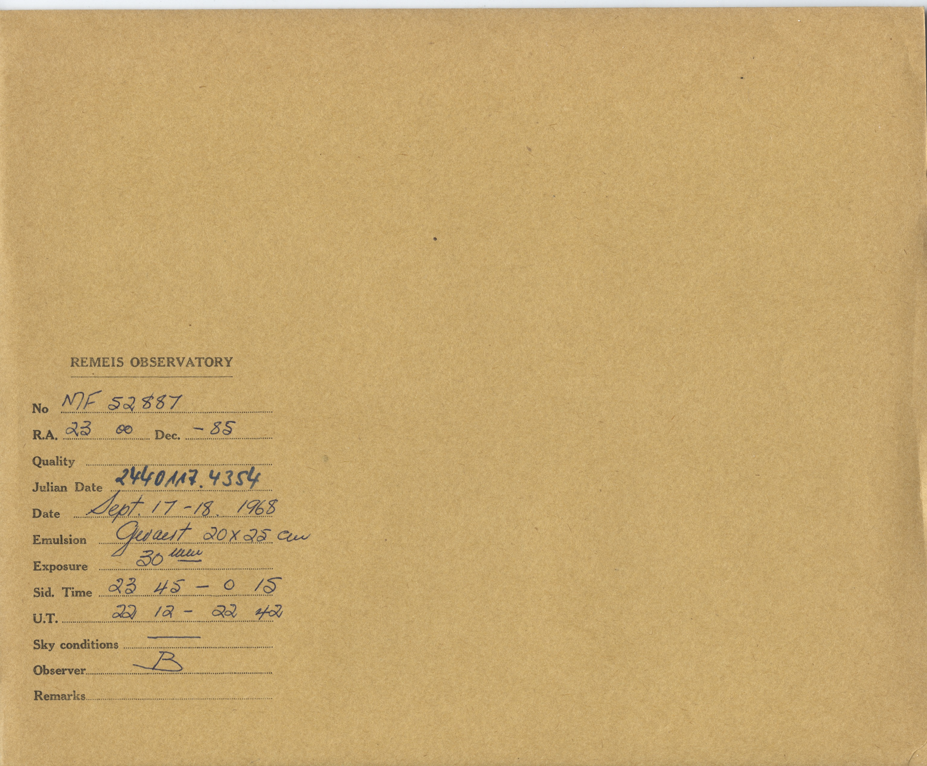 Plate envelope