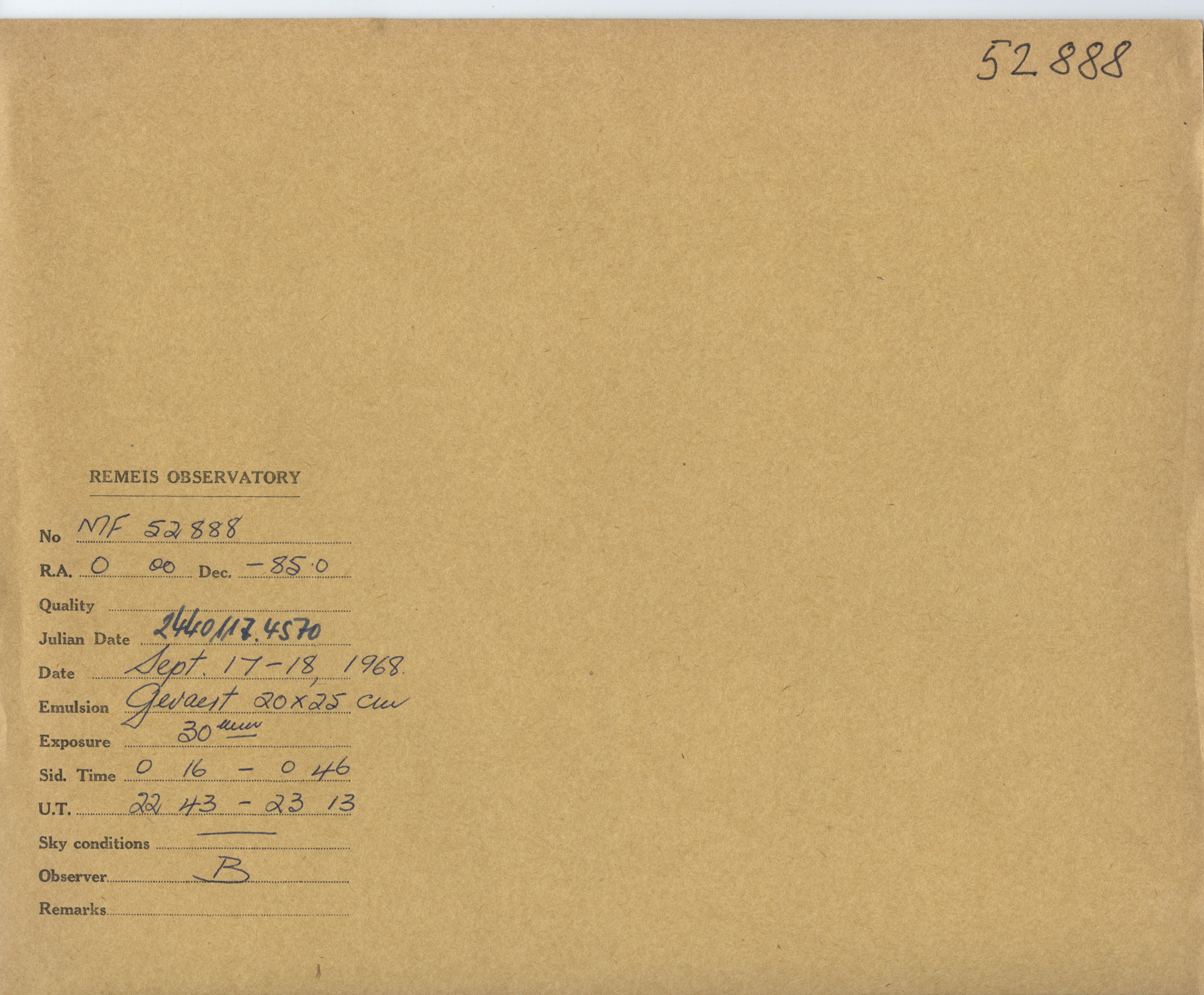 Plate envelope