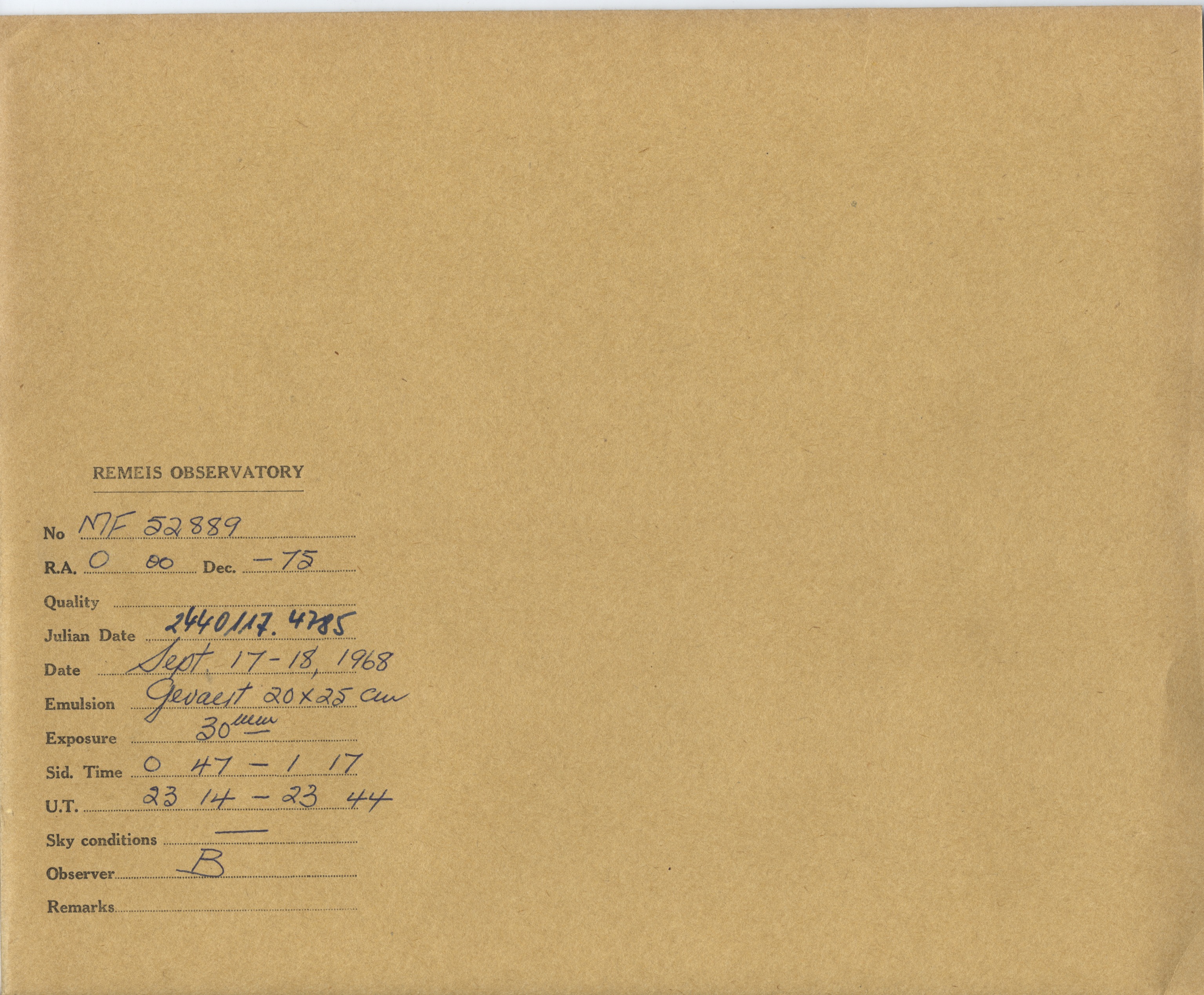 Plate envelope
