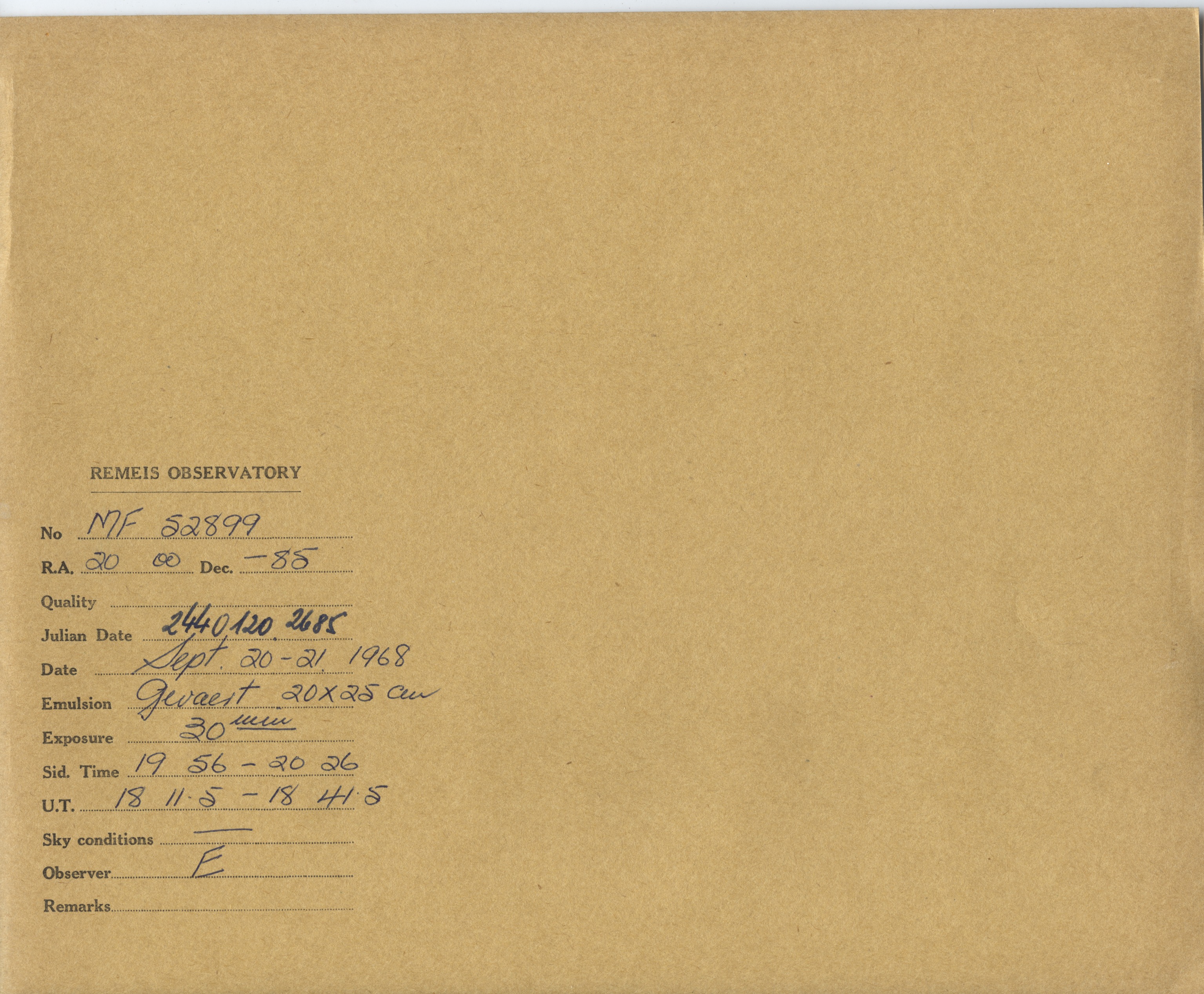 Plate envelope