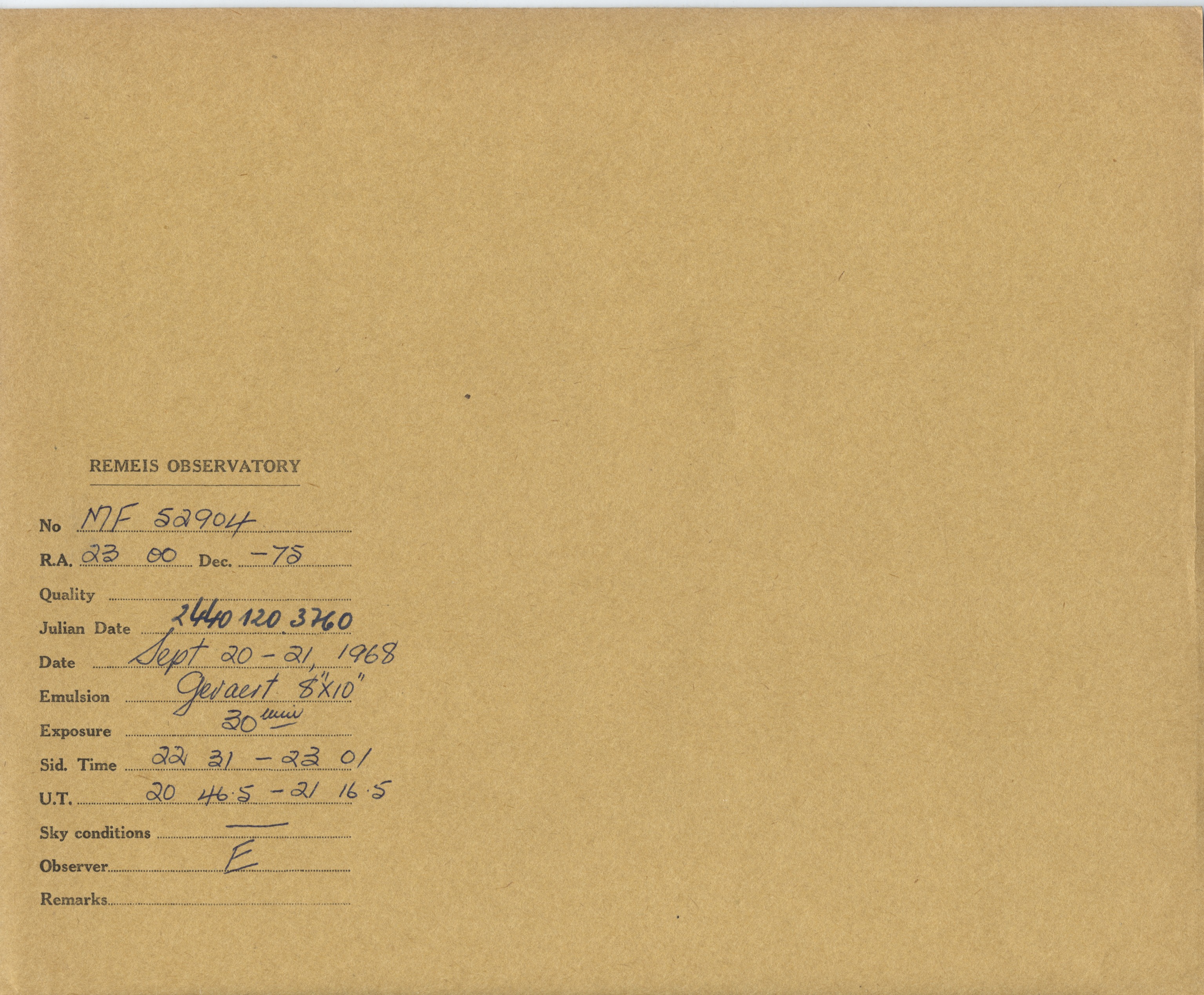 Plate envelope