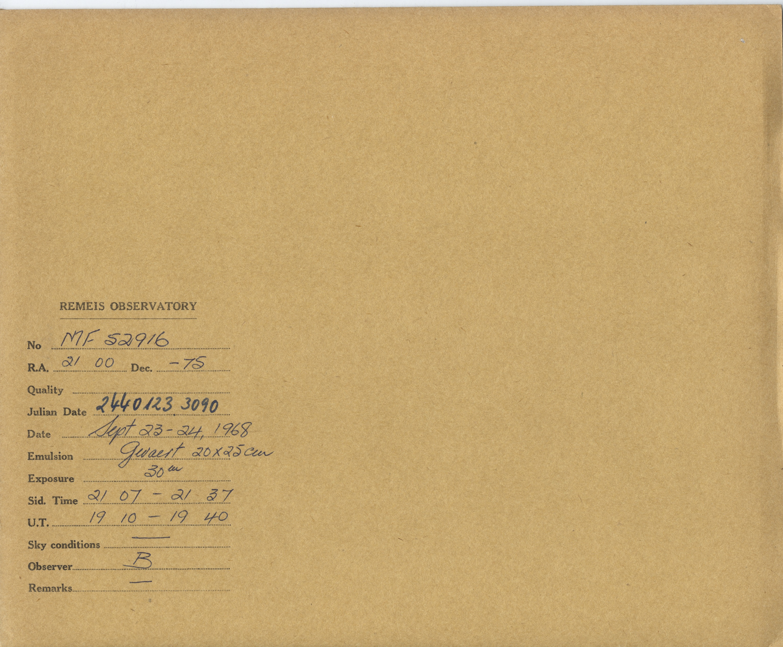 Plate envelope