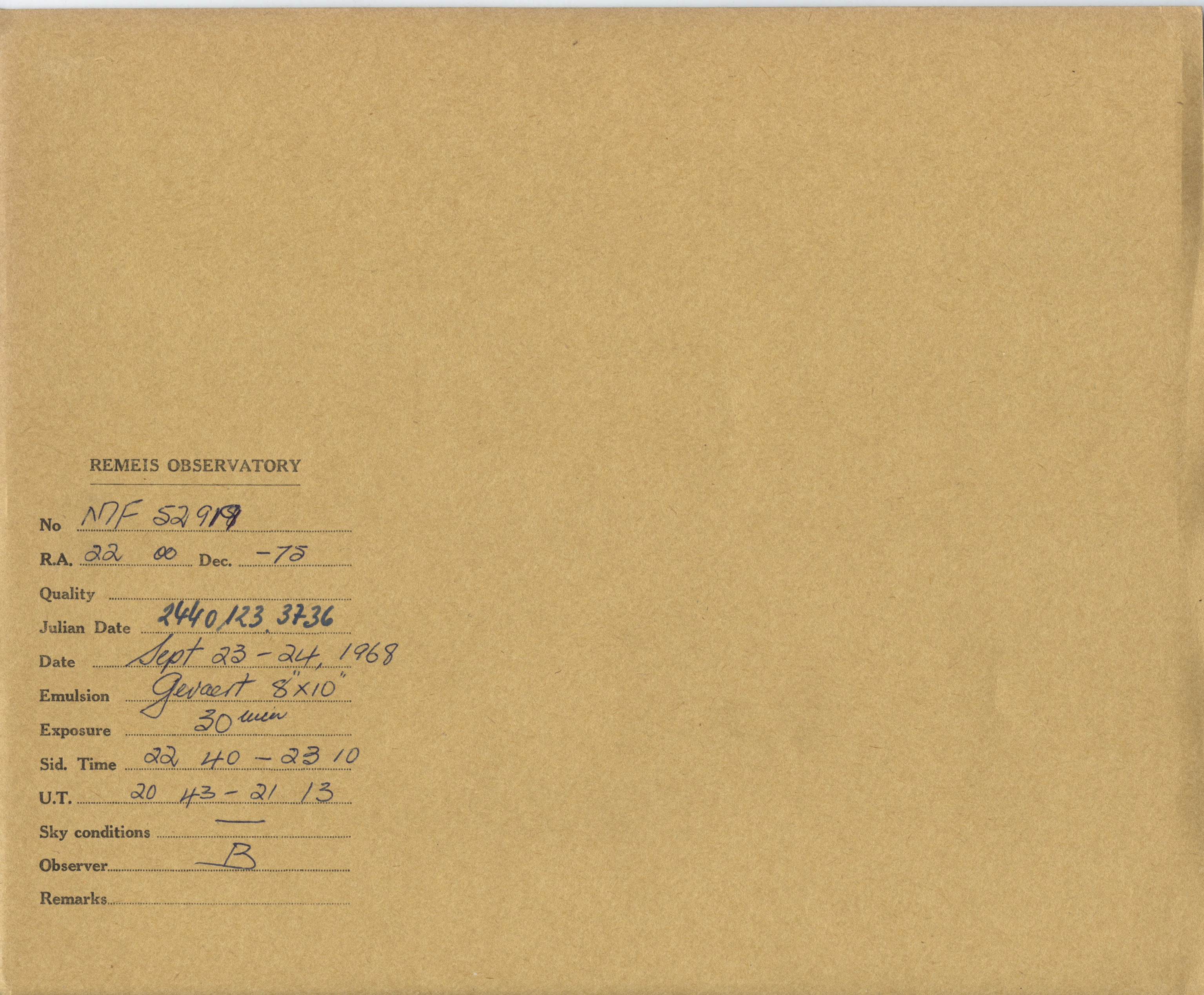 Plate envelope