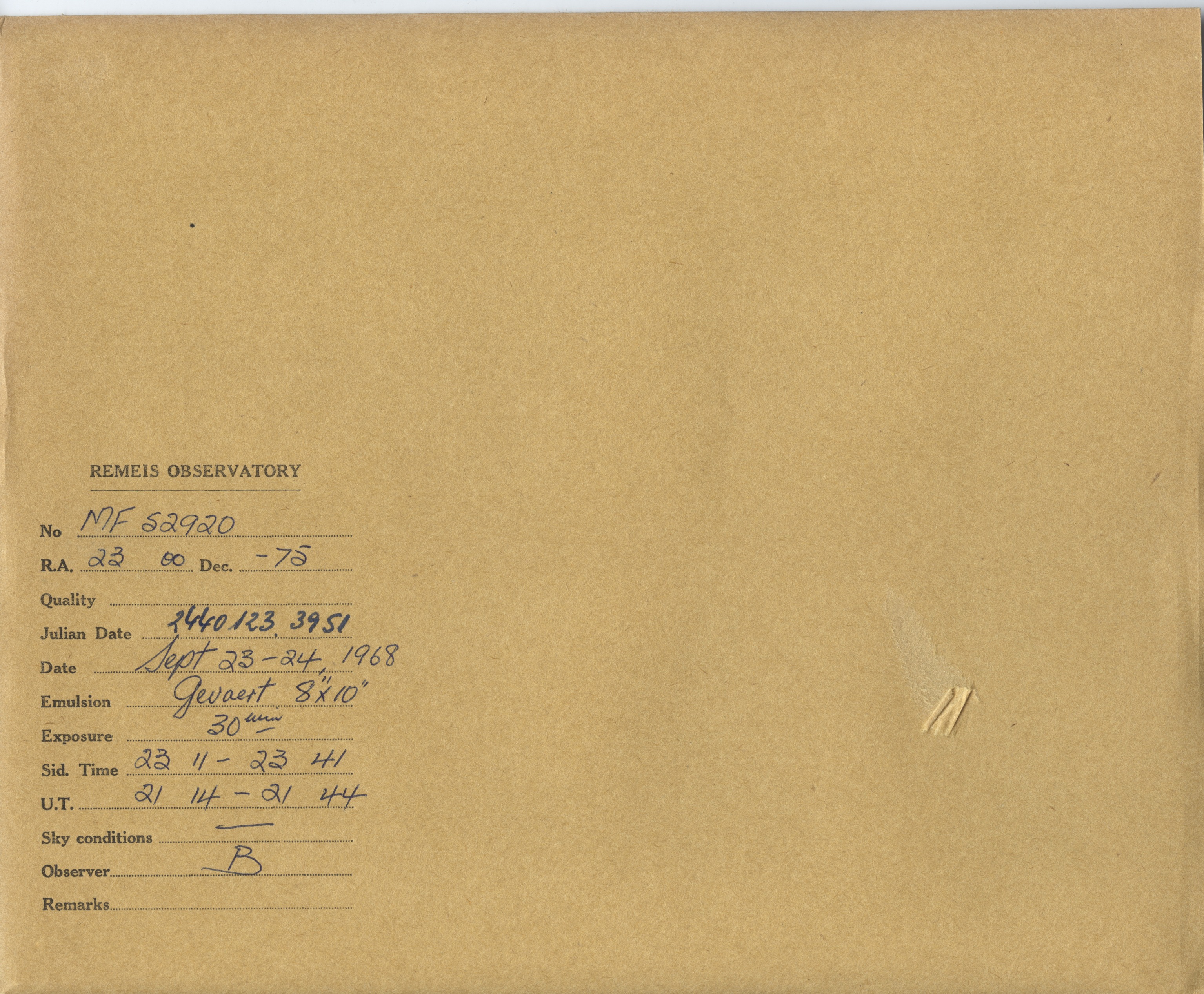 Plate envelope