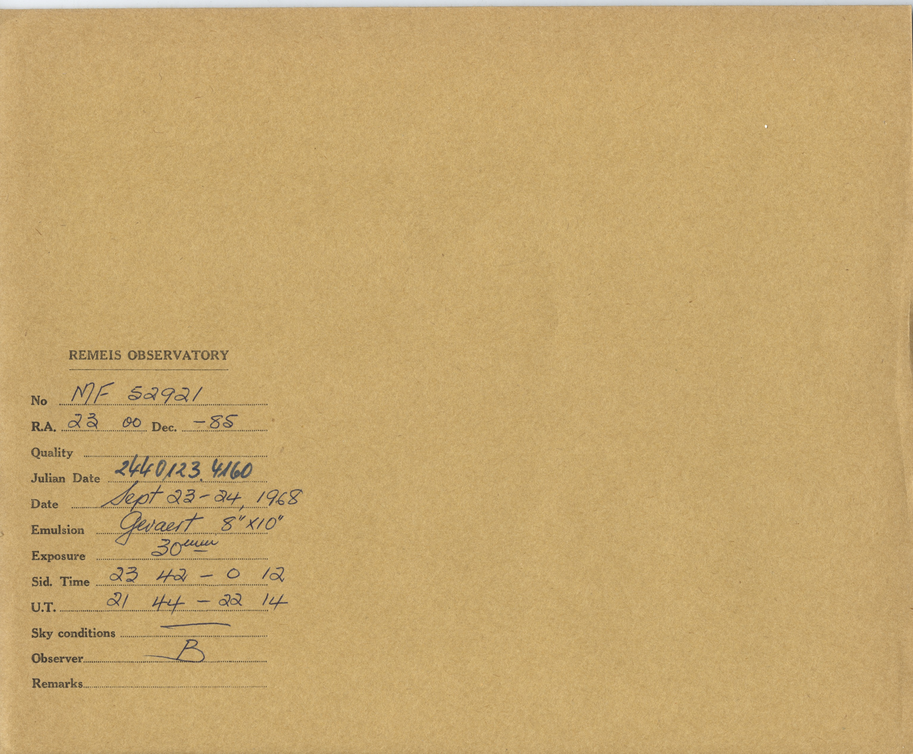 Plate envelope