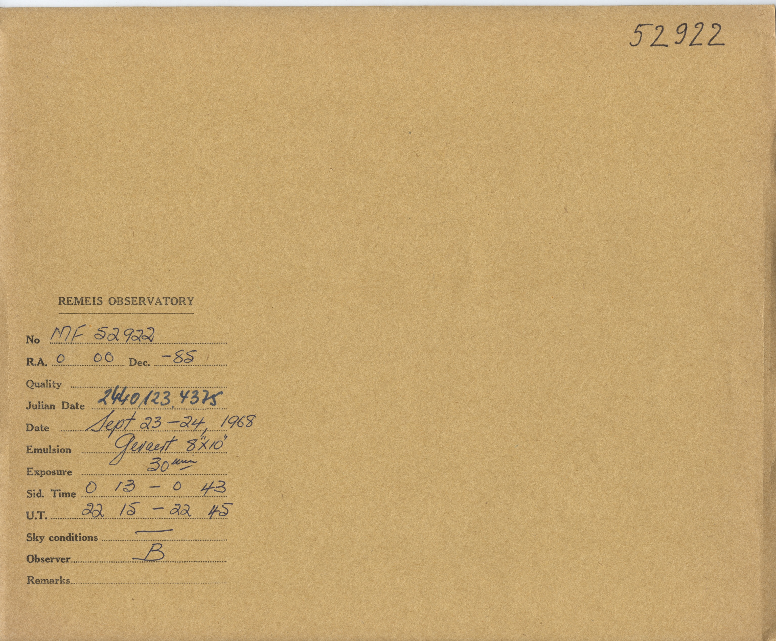 Plate envelope