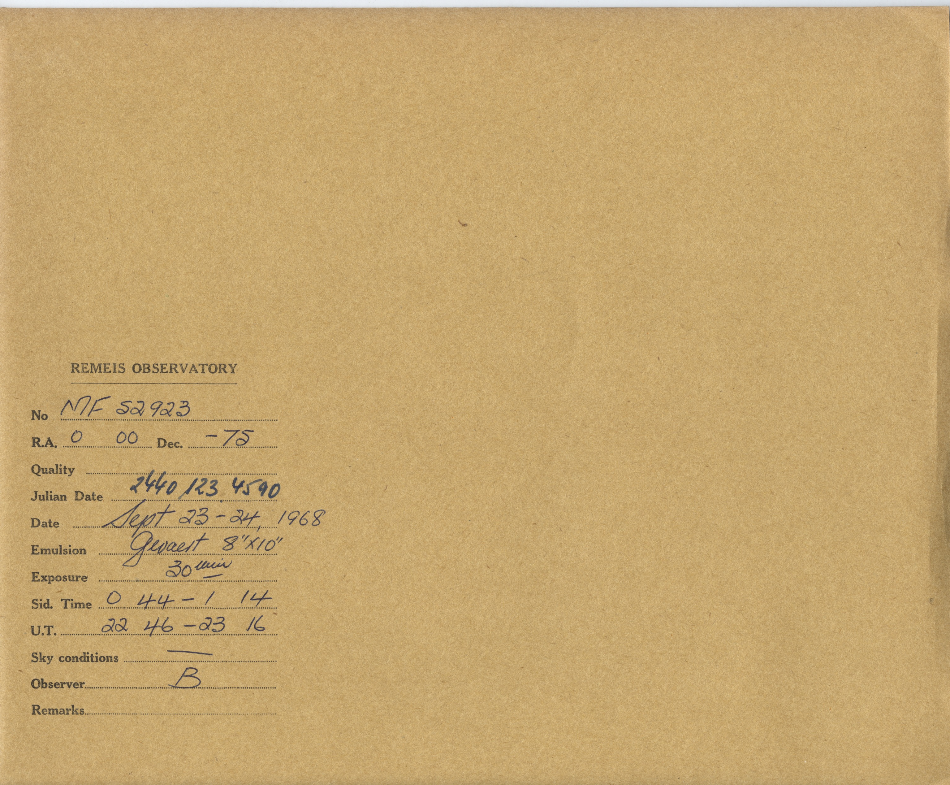Plate envelope
