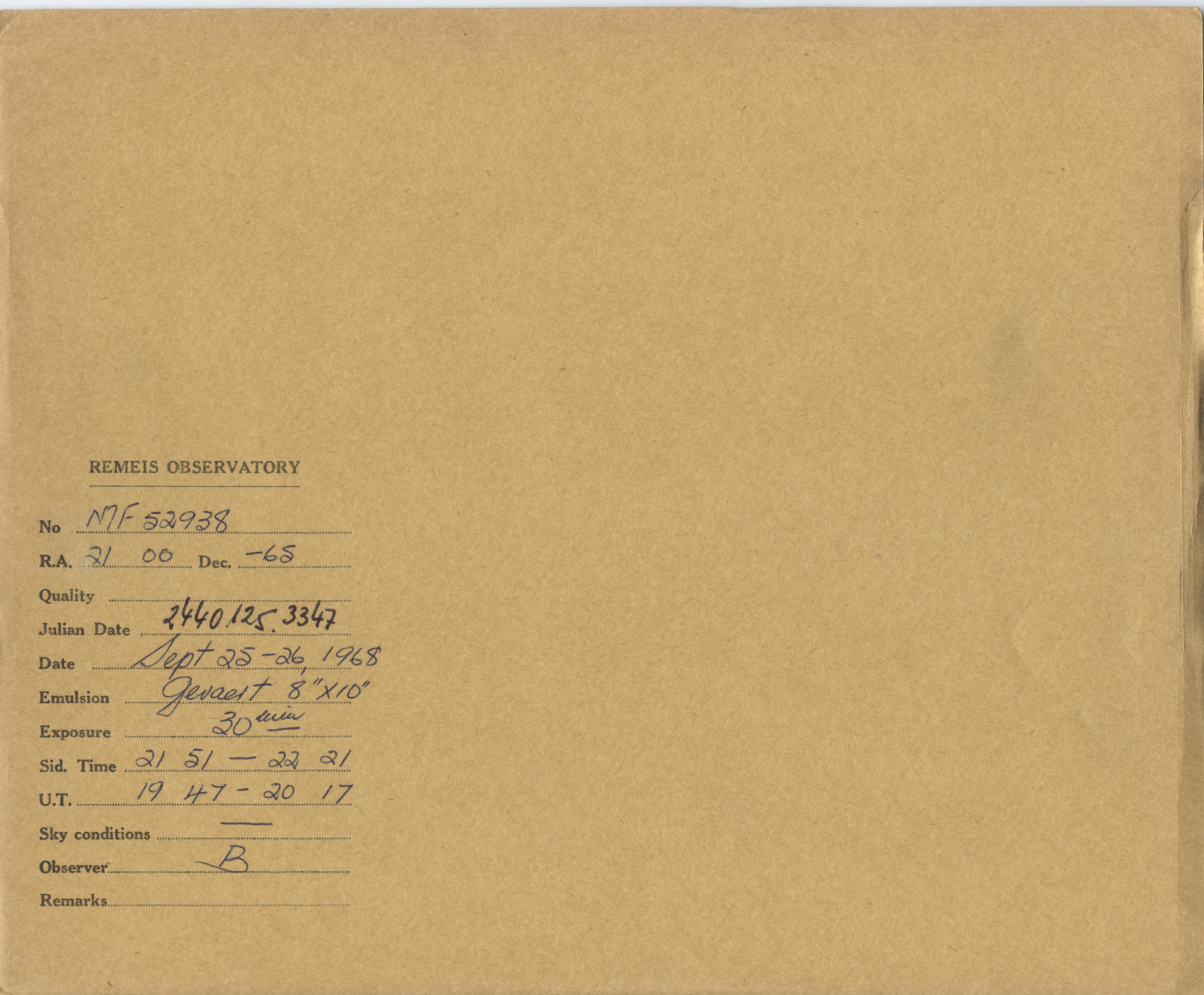 Plate envelope
