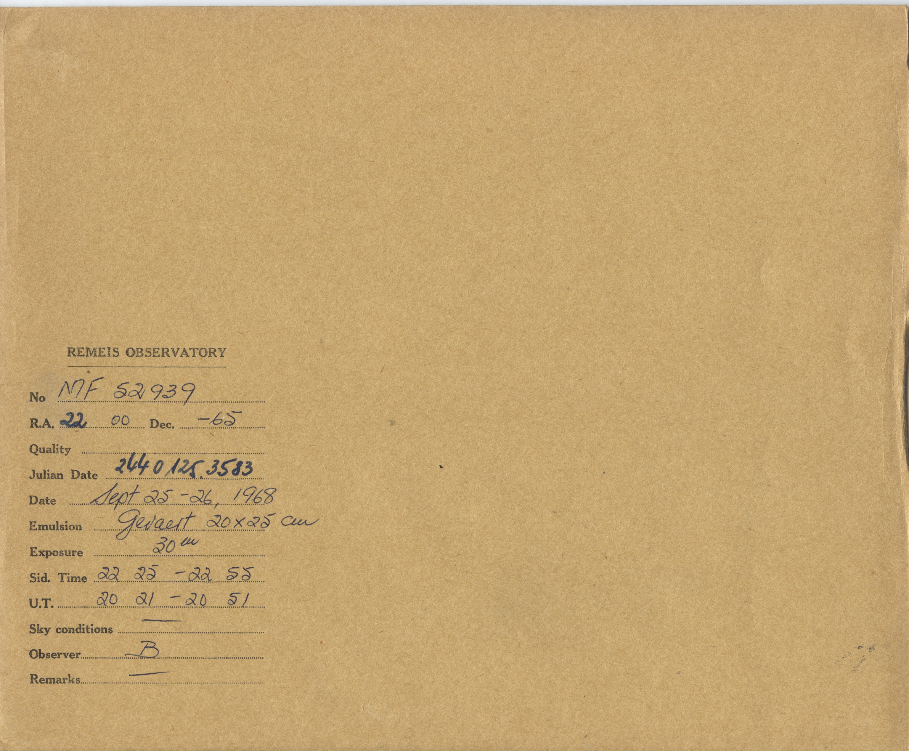 Plate envelope