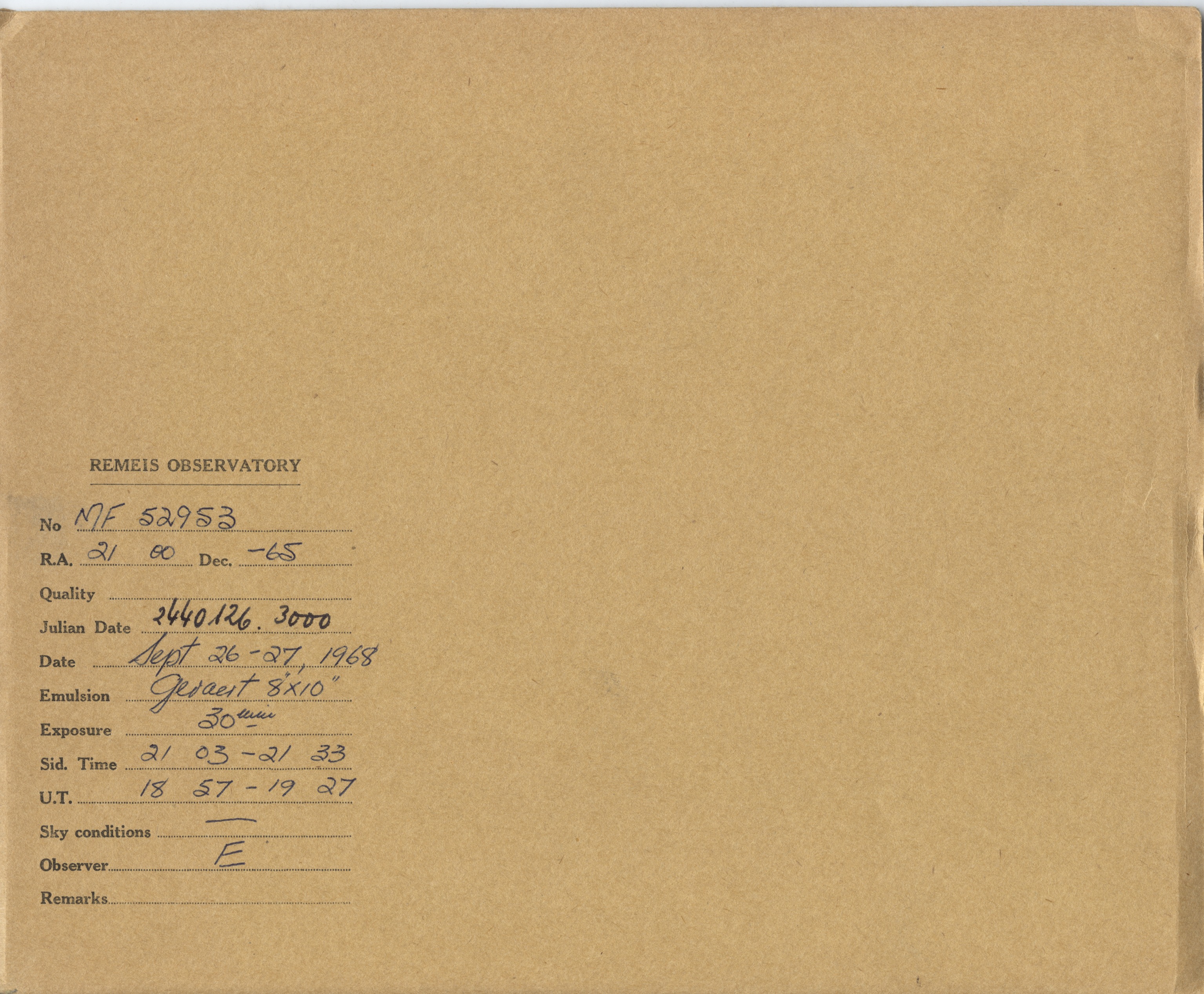 Plate envelope