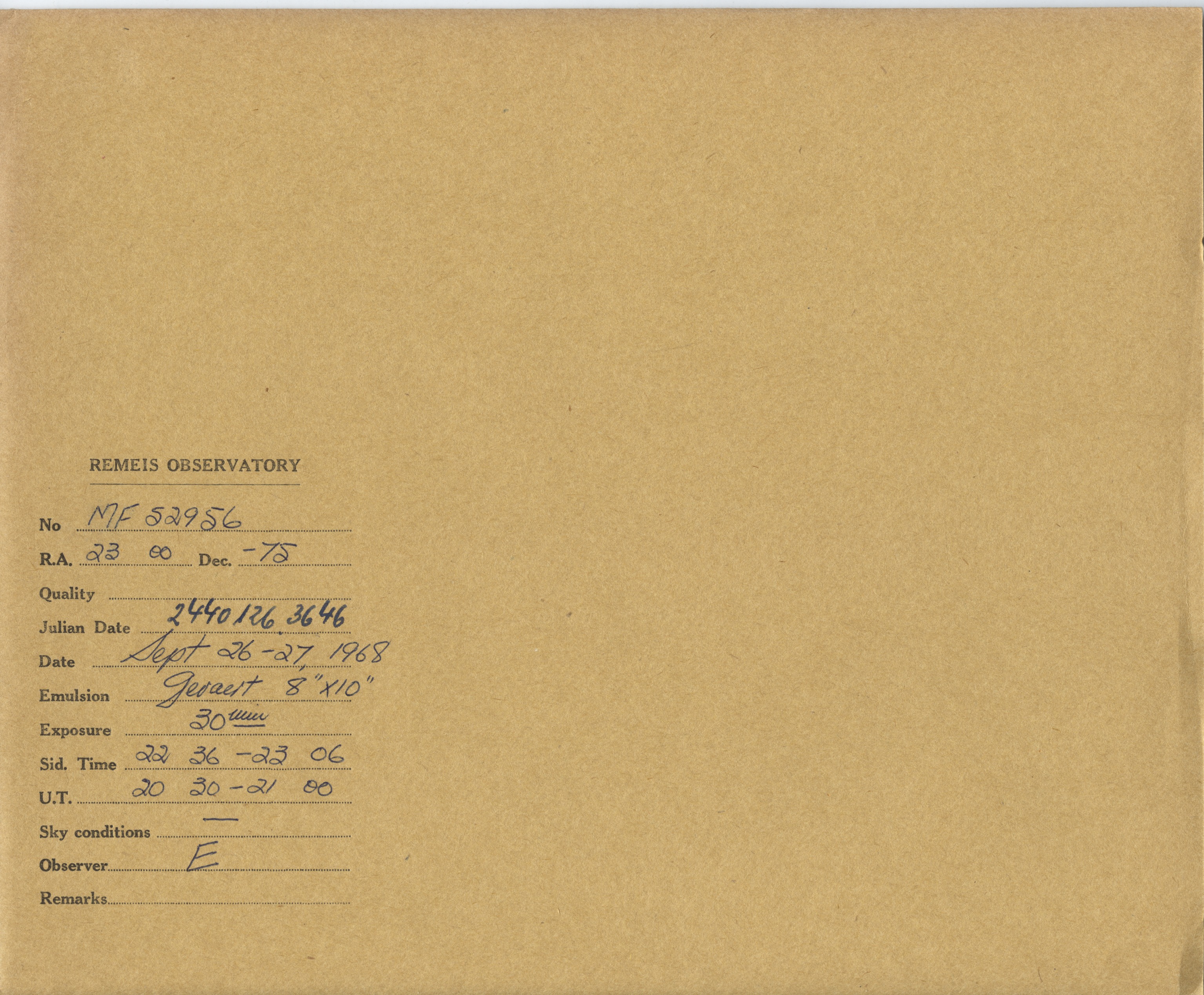 Plate envelope