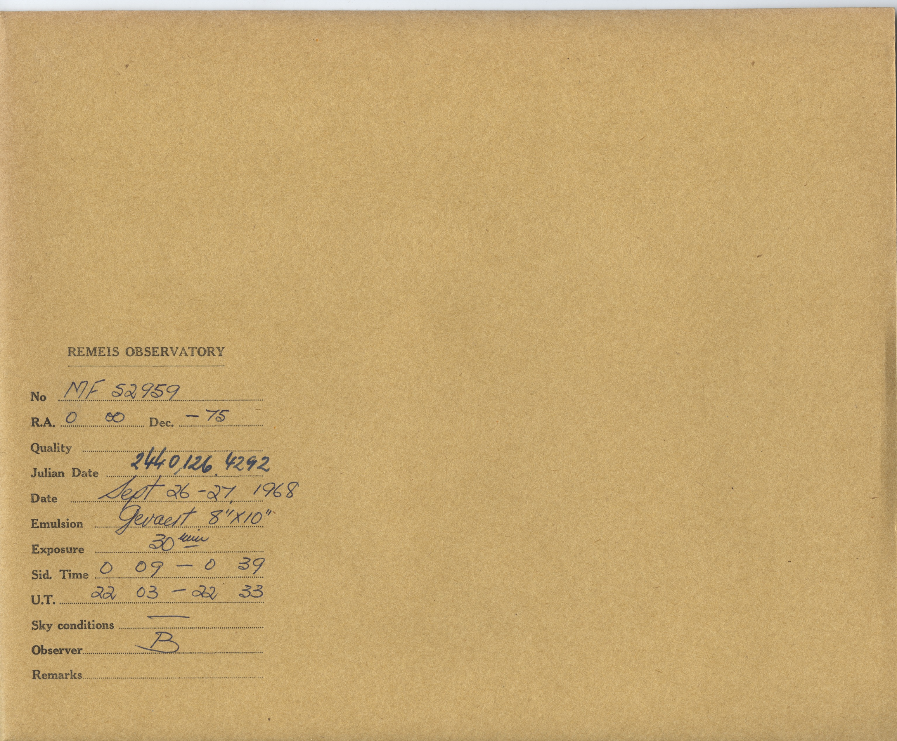 Plate envelope