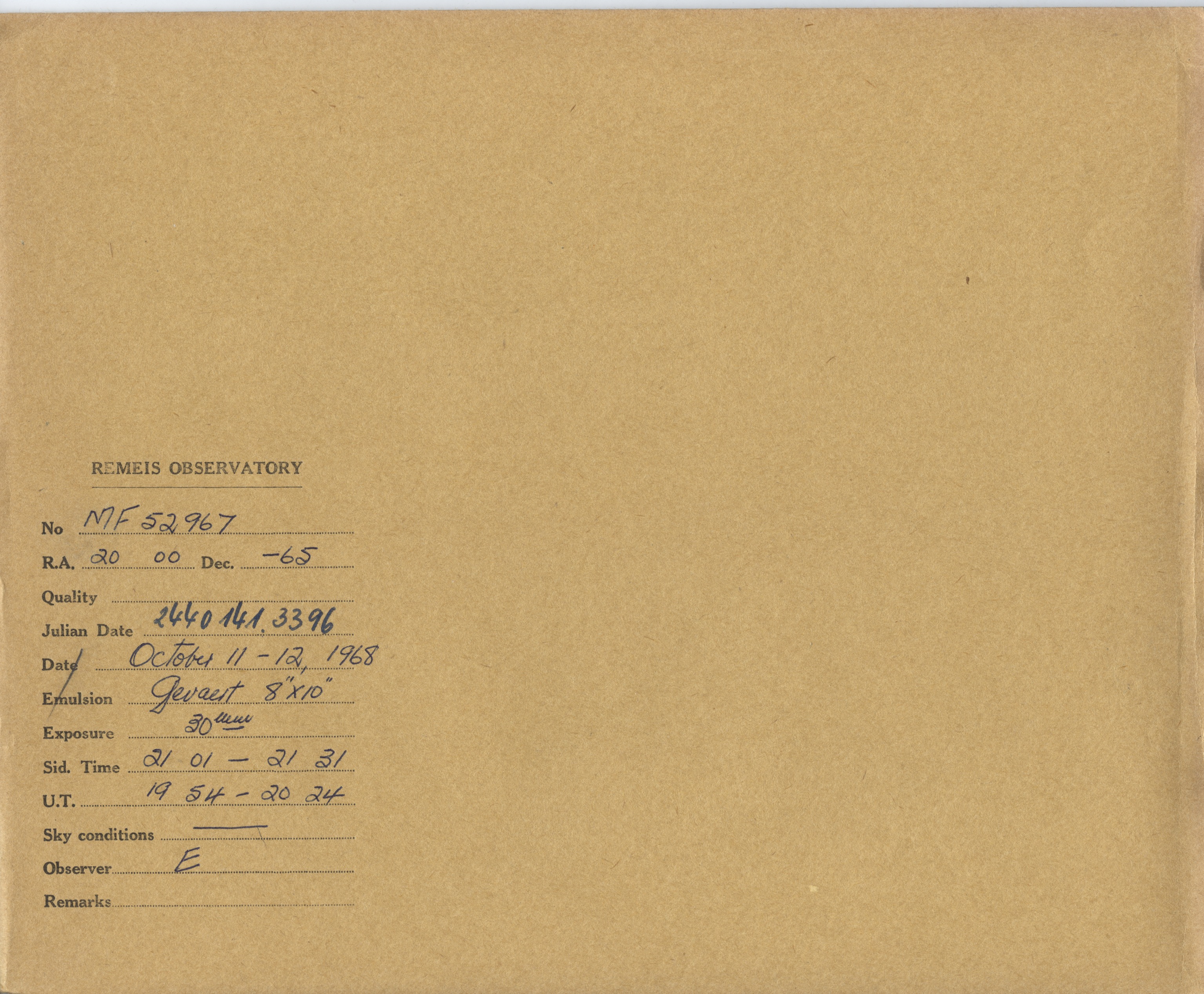 Plate envelope