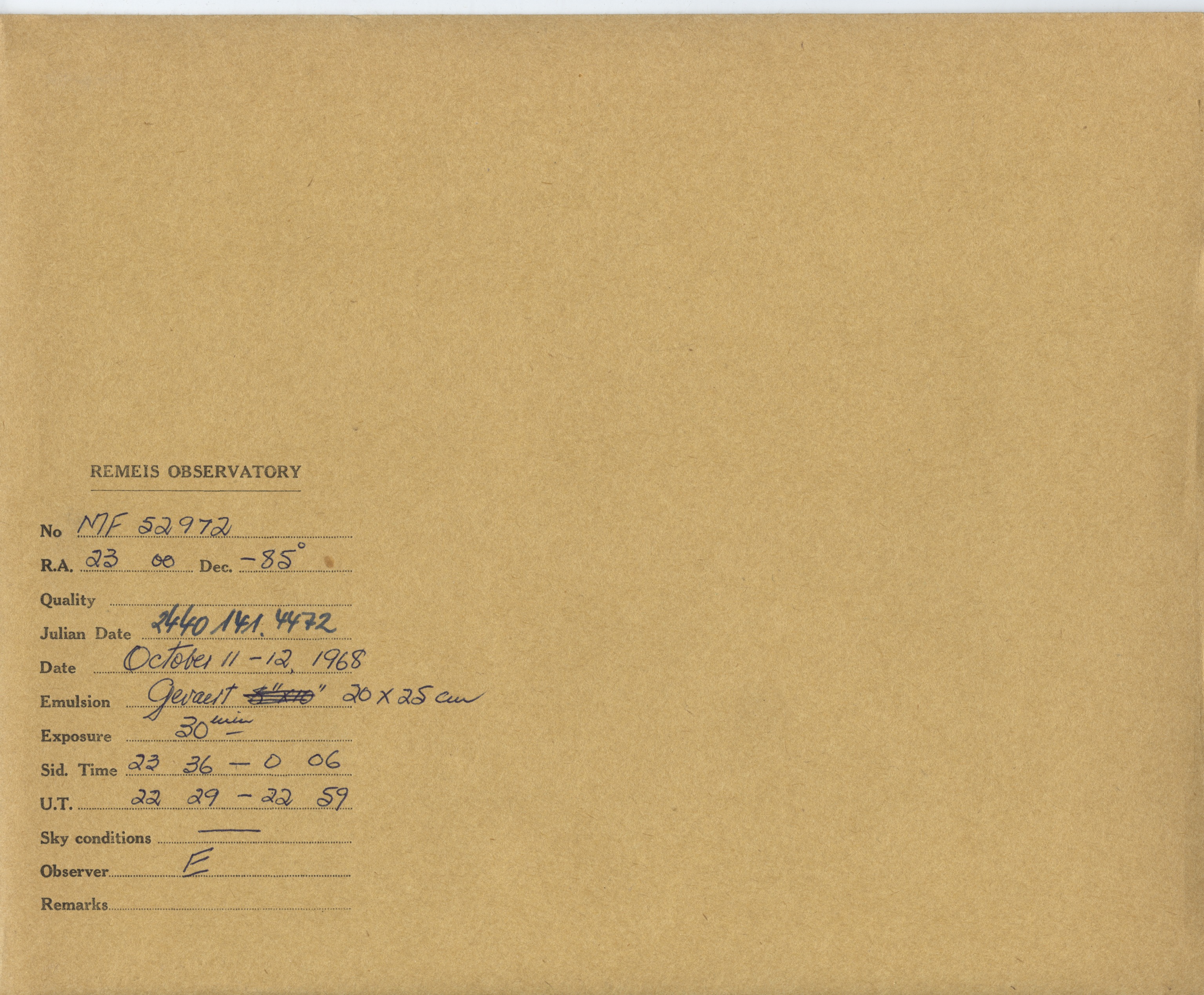 Plate envelope