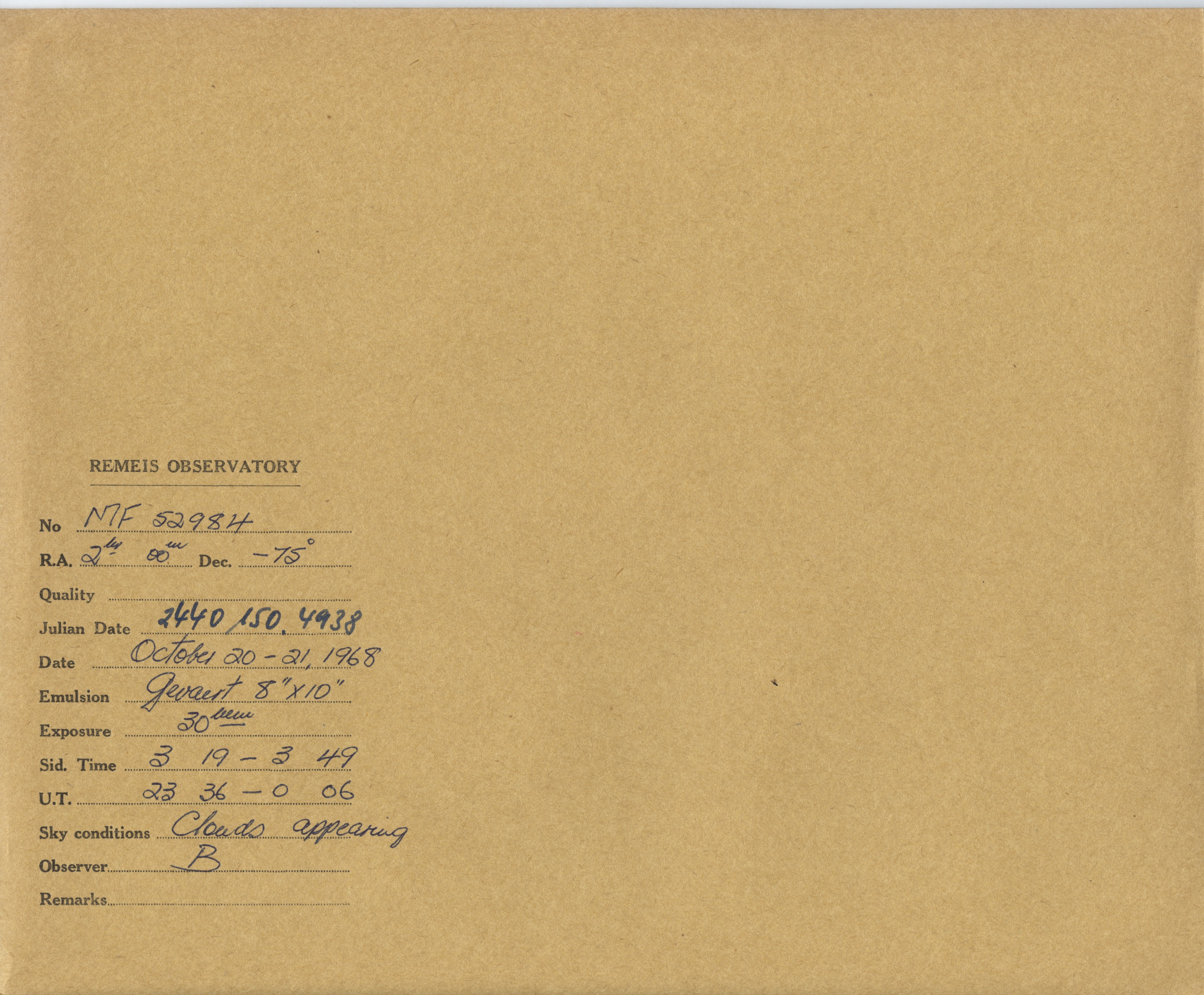 Plate envelope