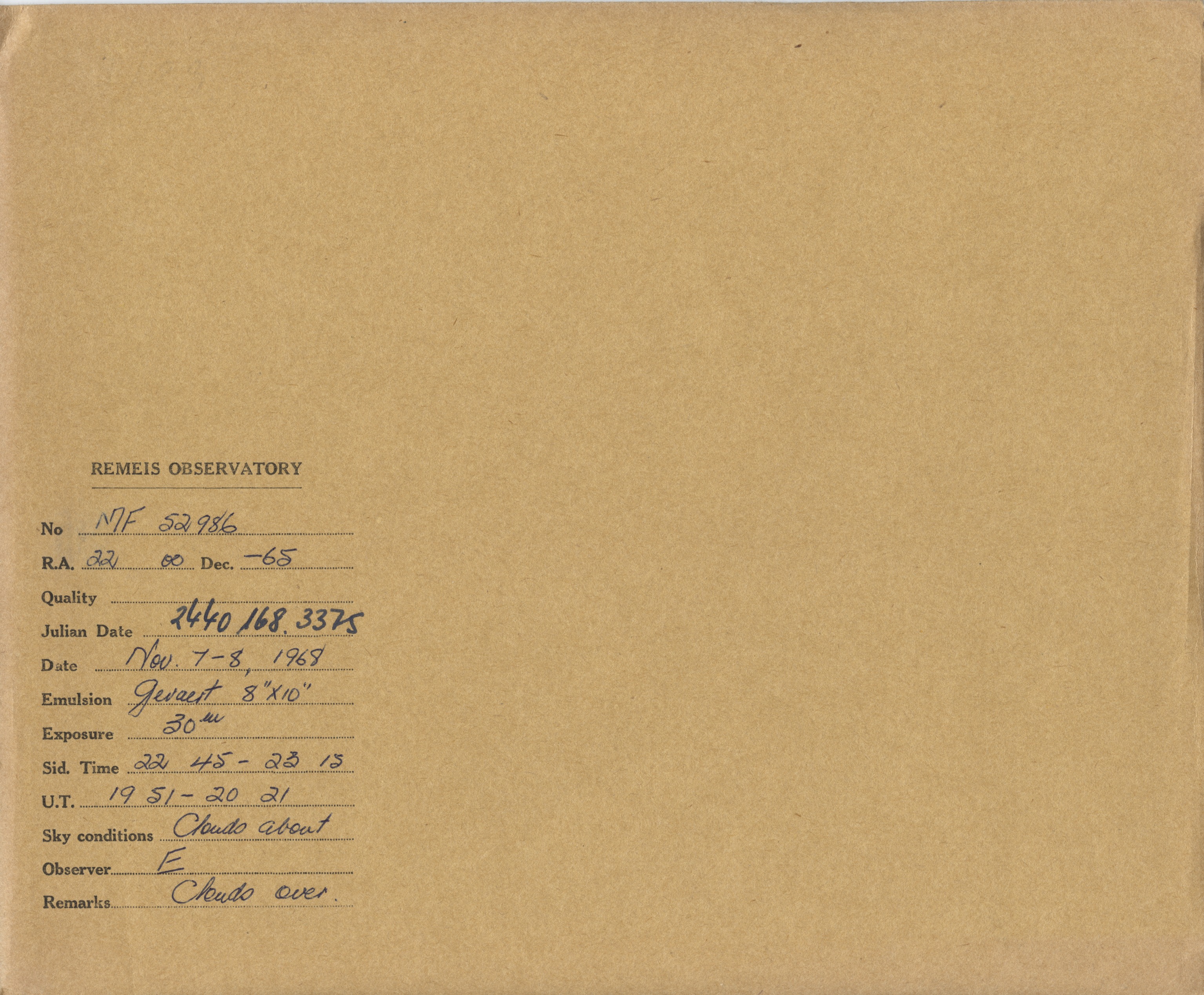 Plate envelope