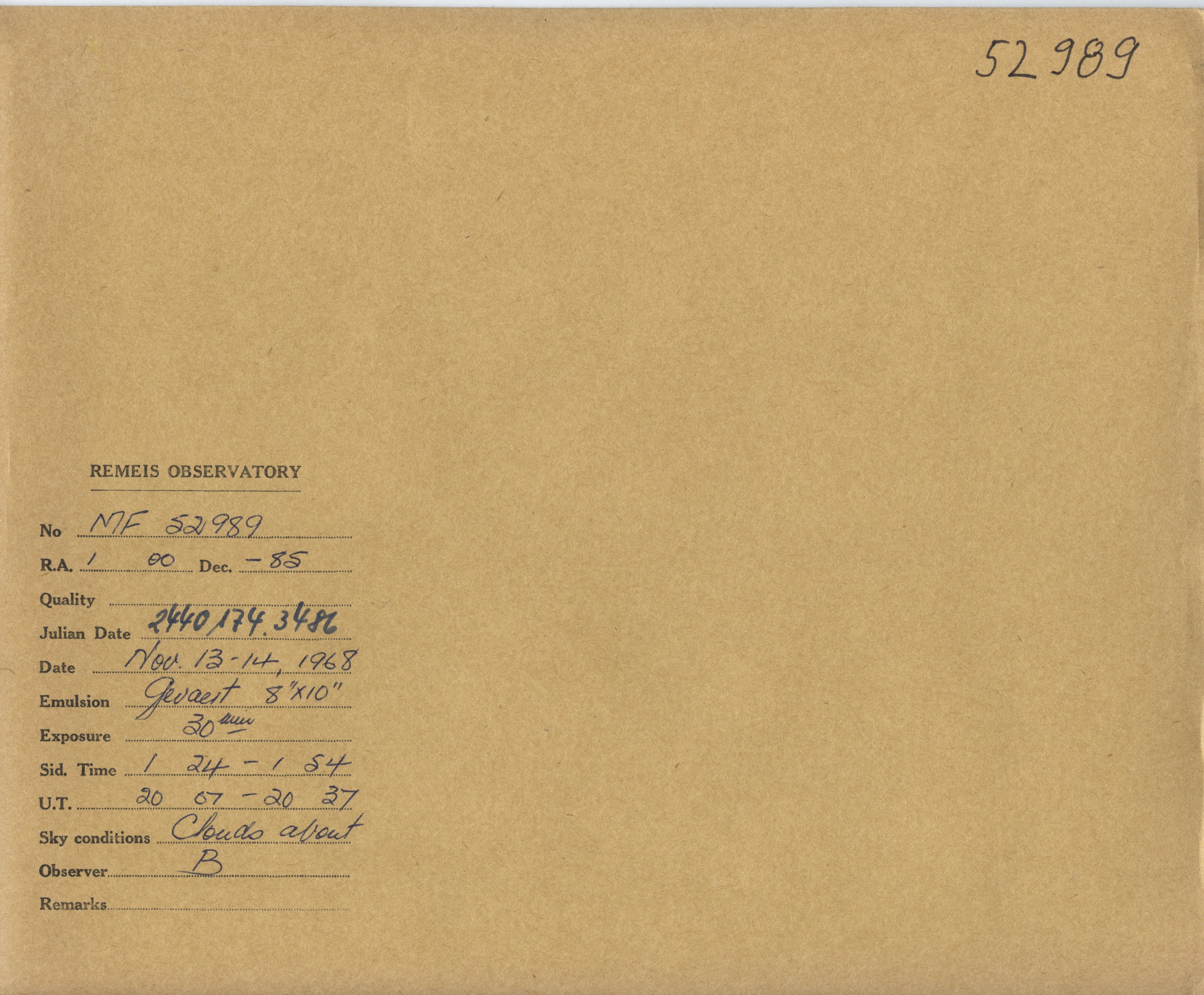 Plate envelope