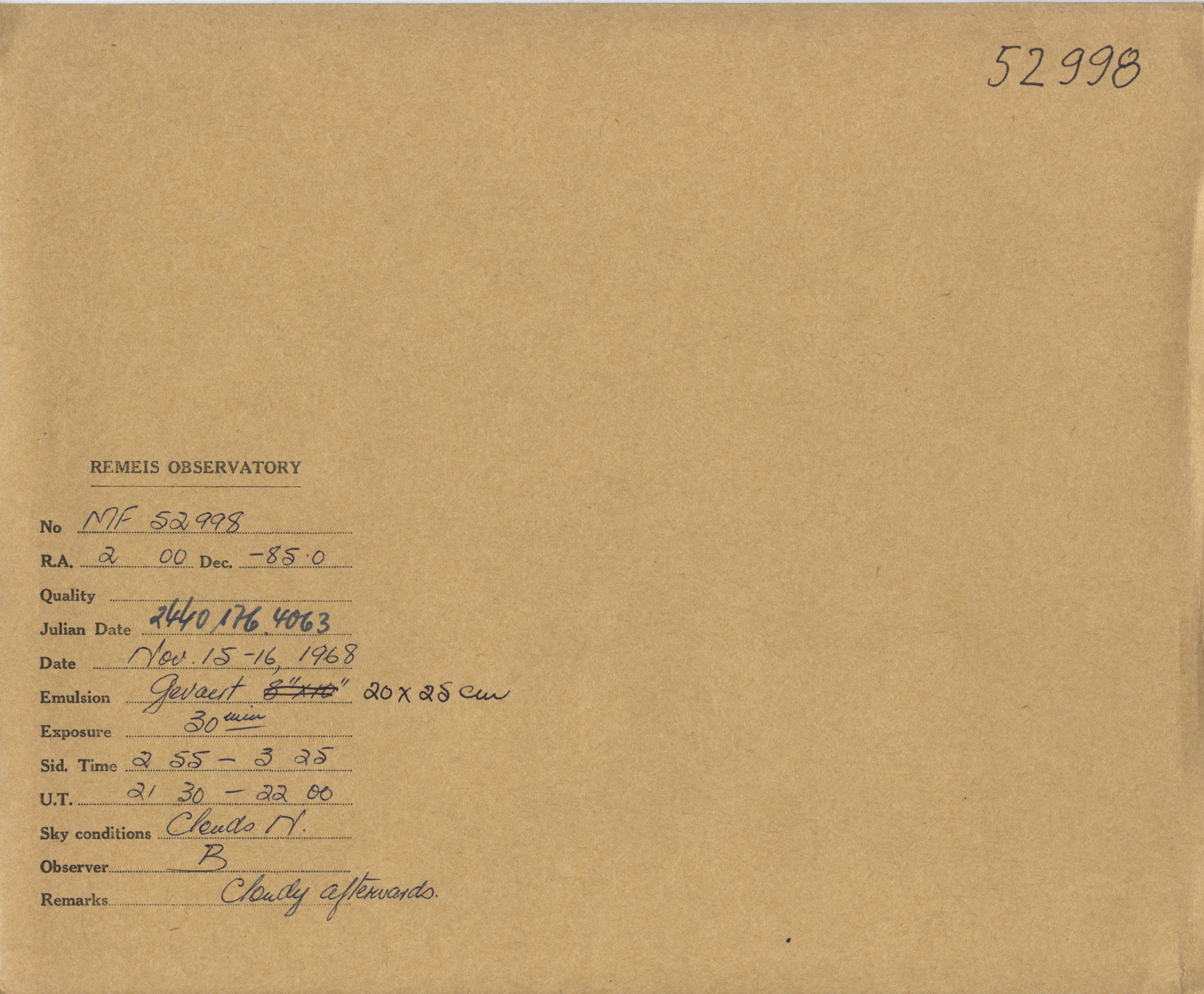 Plate envelope