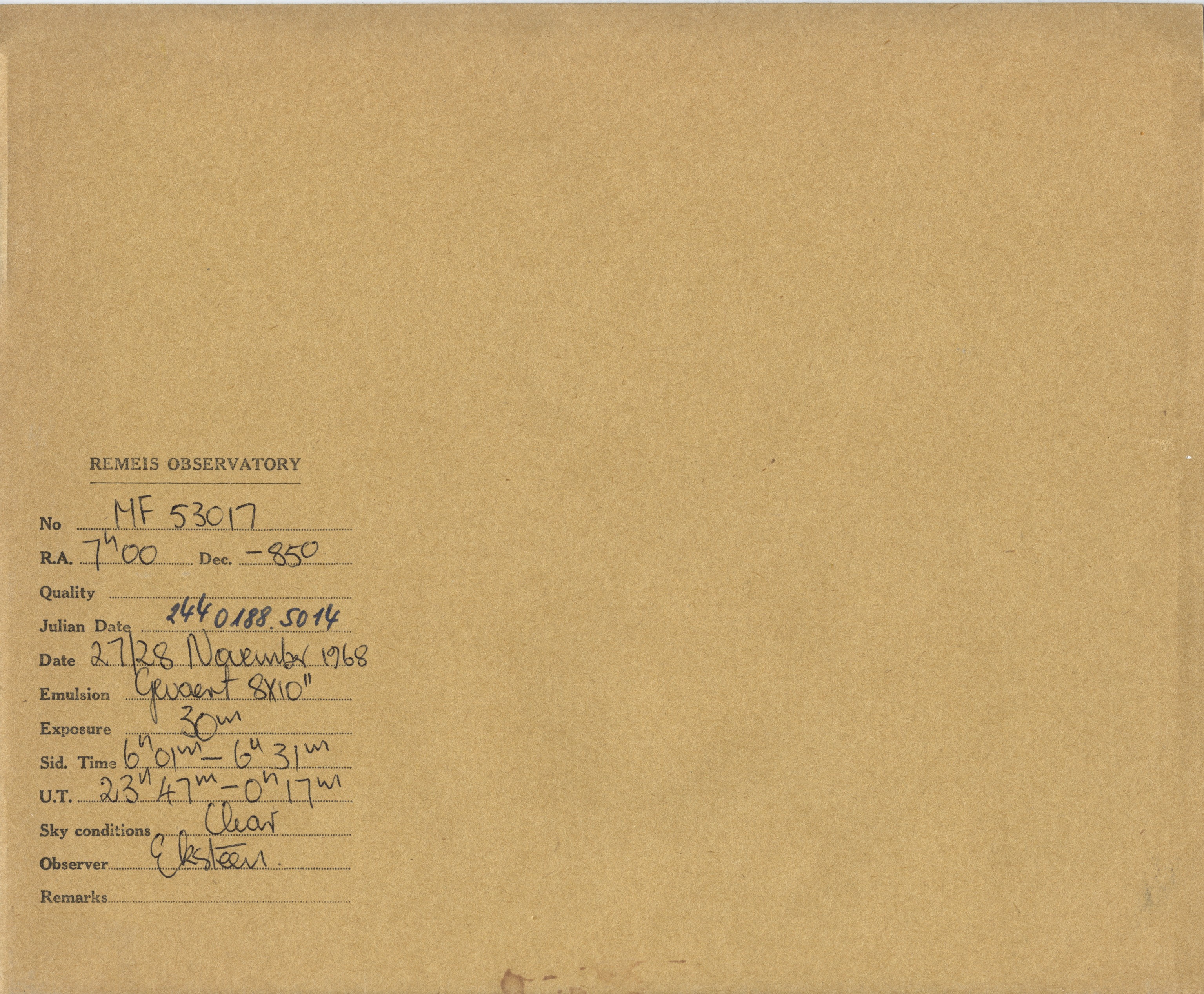 Plate envelope