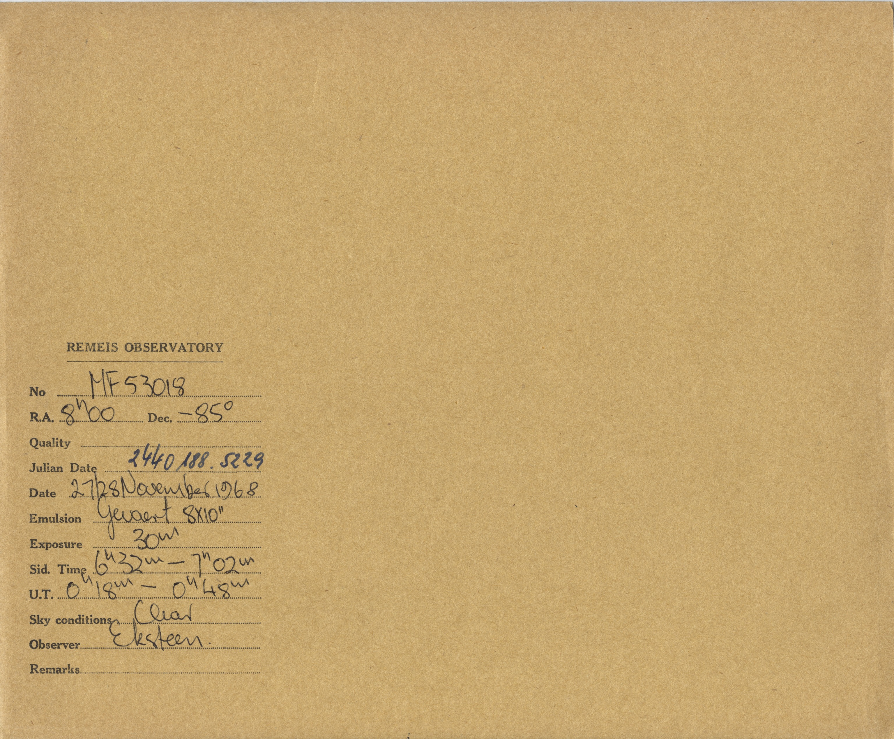 Plate envelope