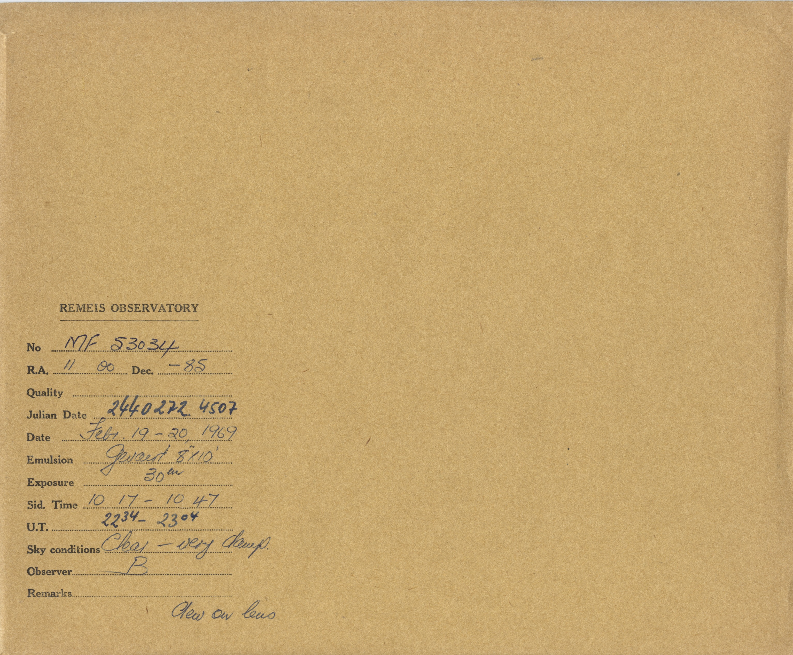 Plate envelope