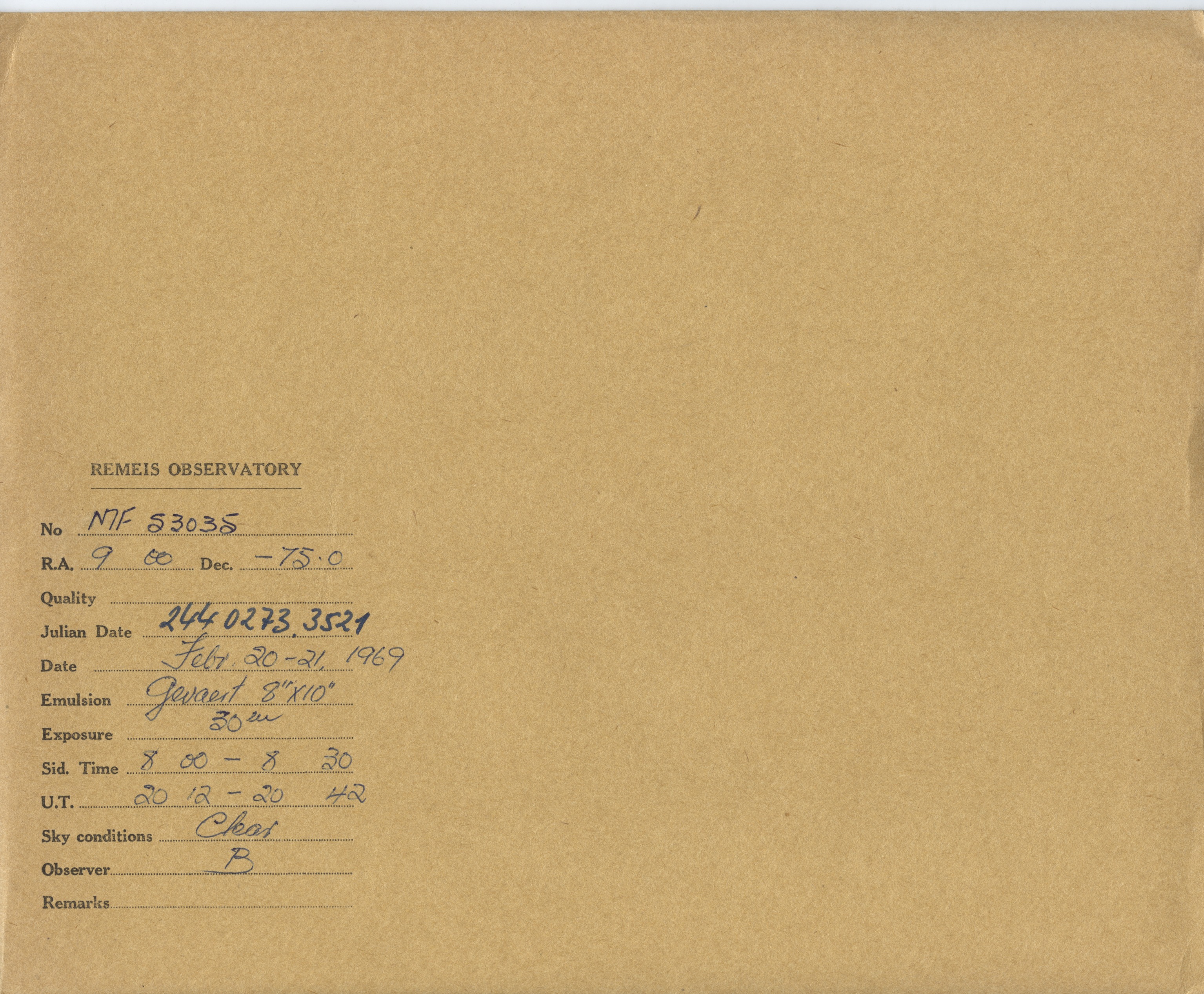 Plate envelope