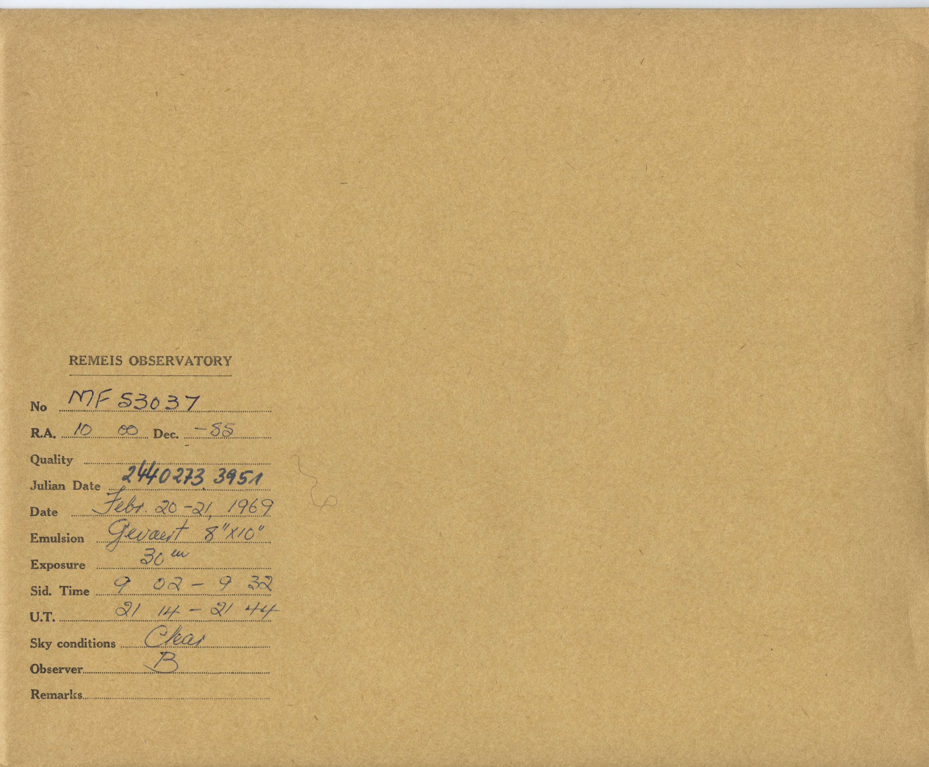Plate envelope