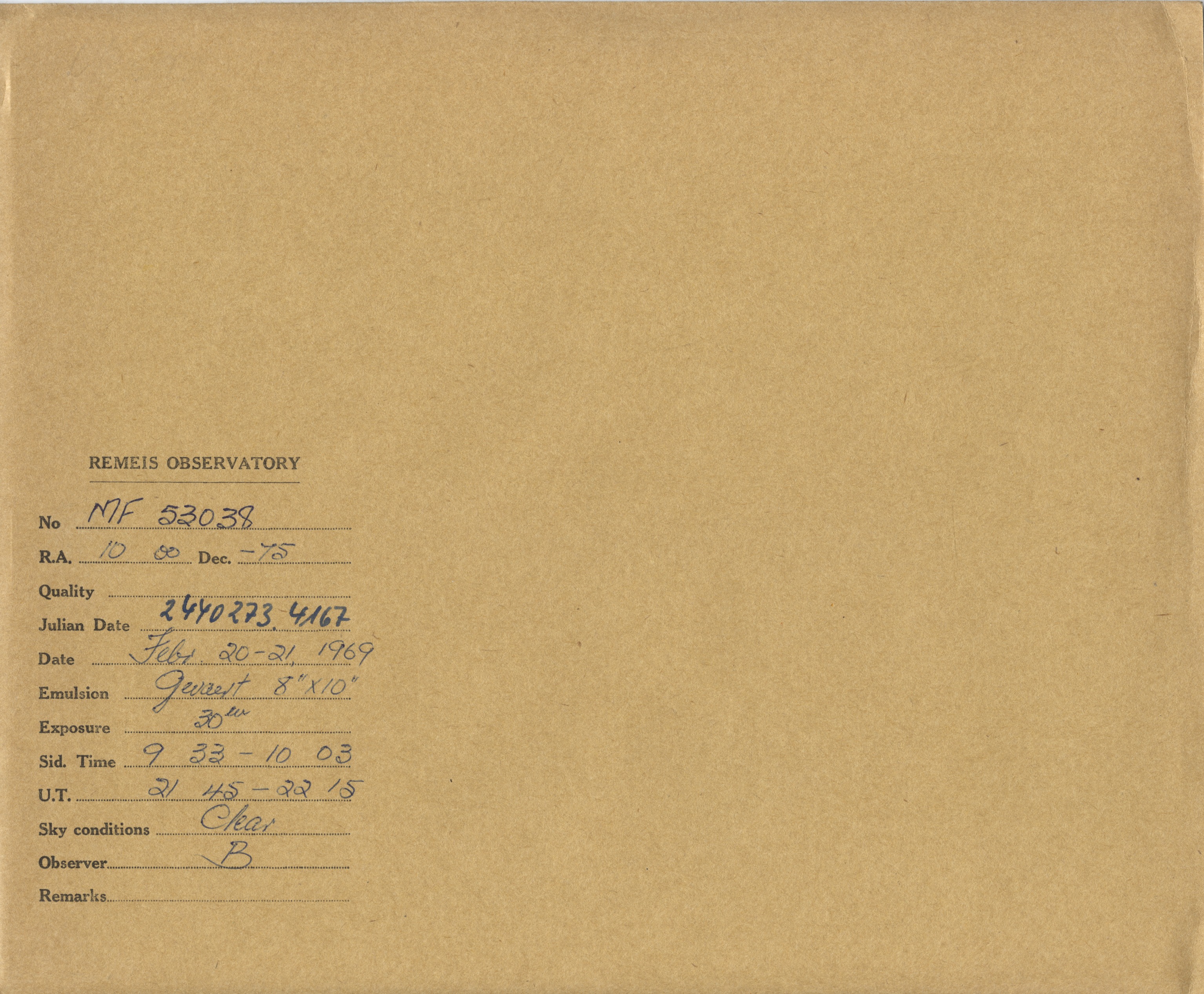 Plate envelope