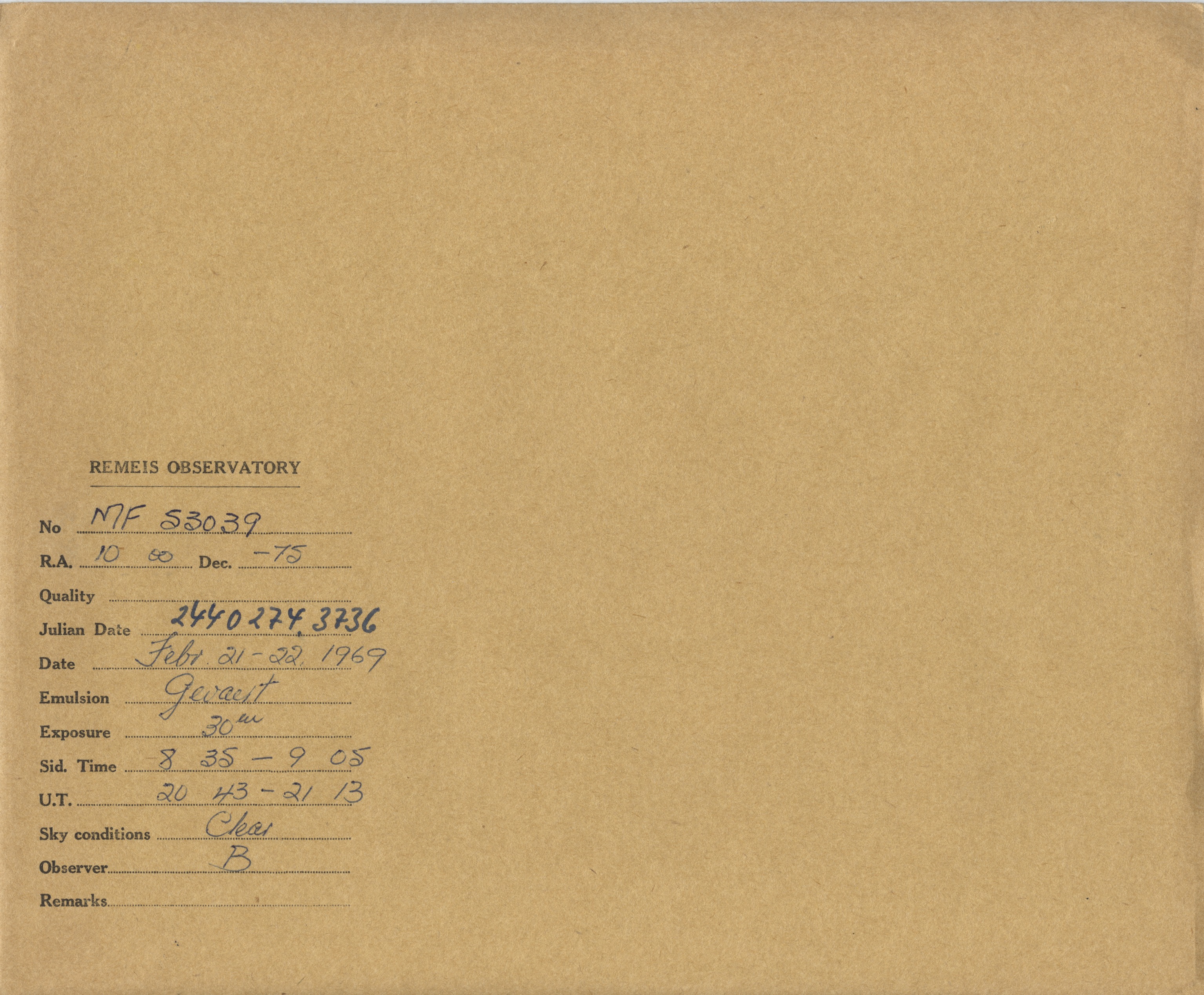 Plate envelope