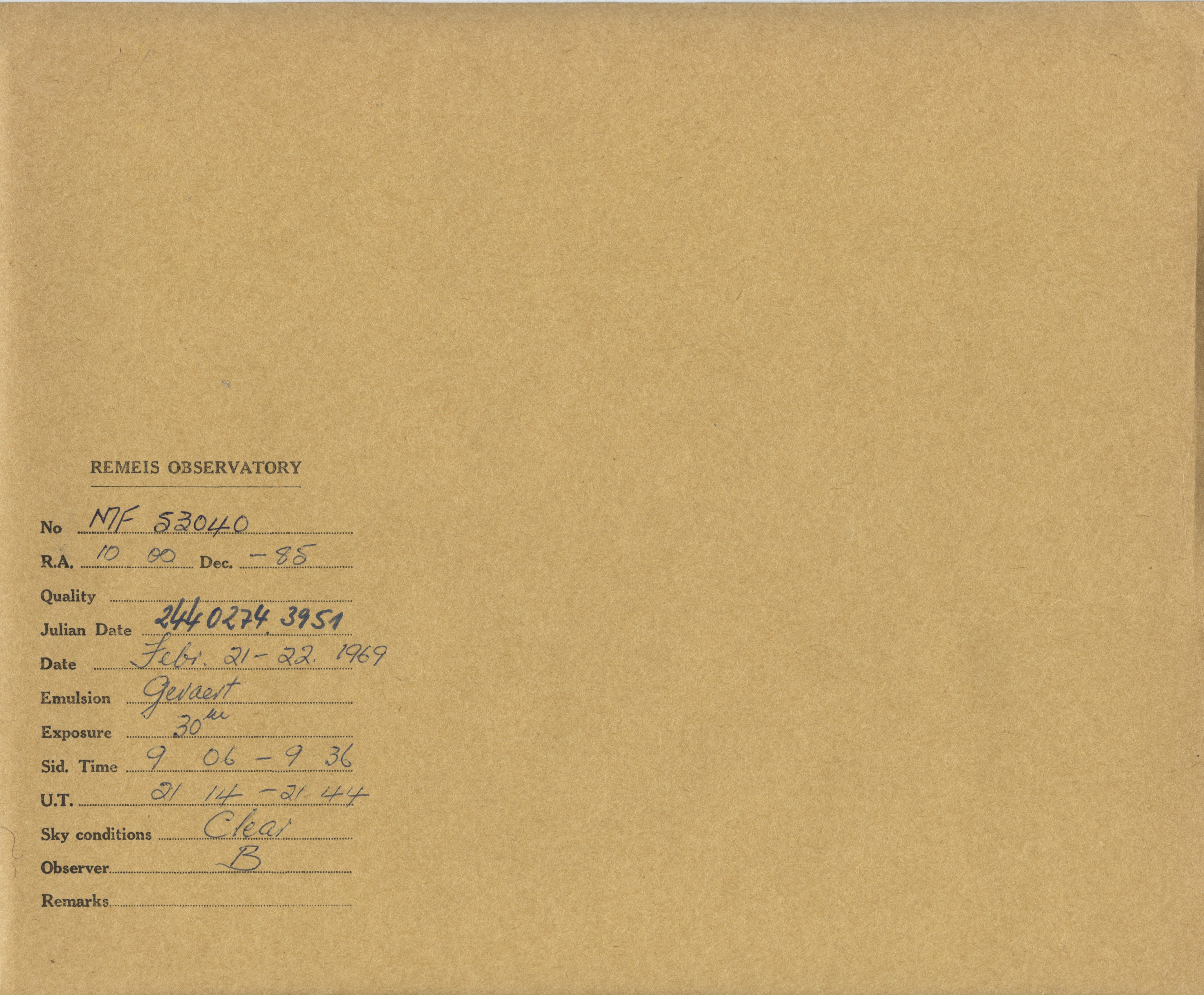 Plate envelope