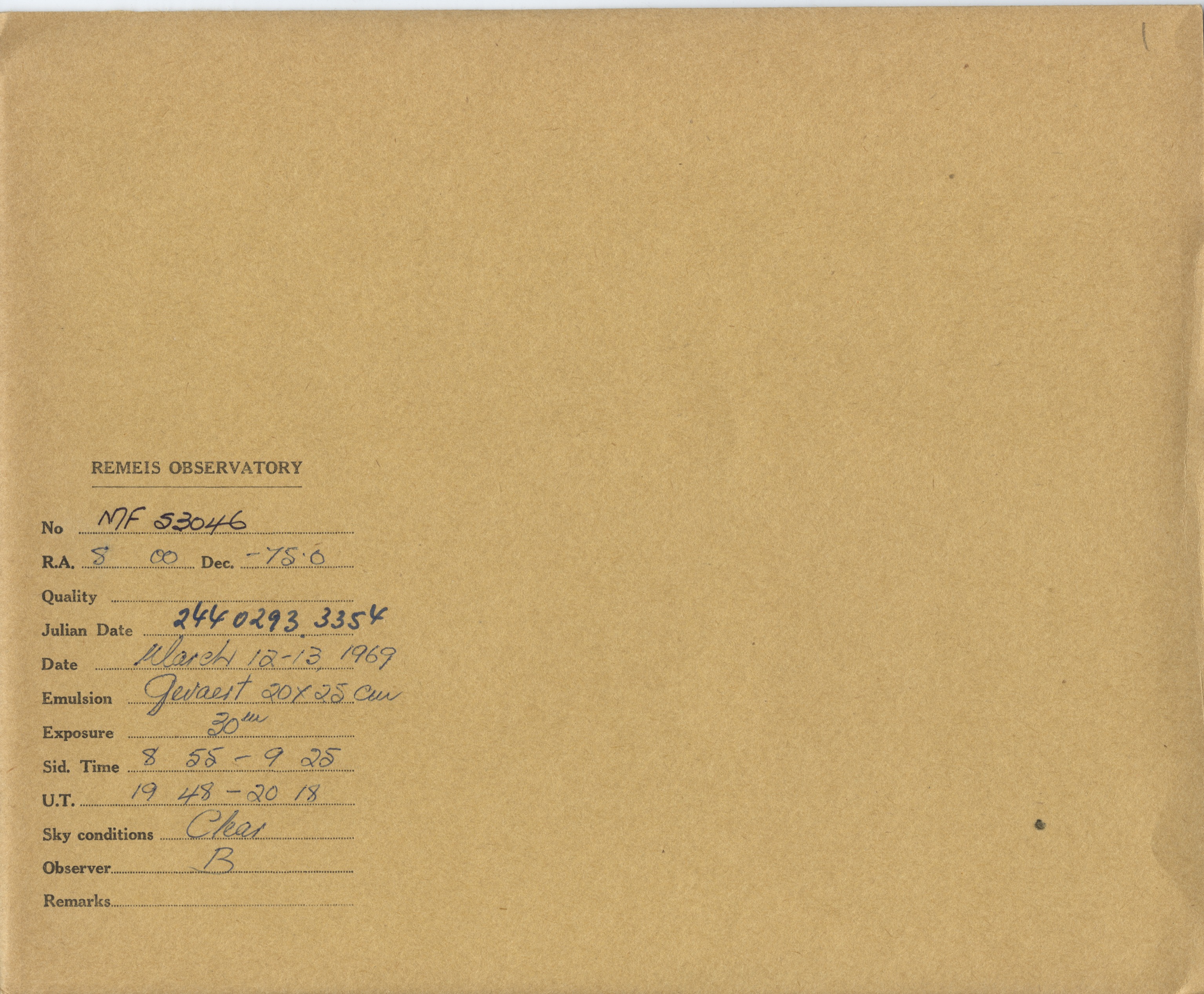 Plate envelope