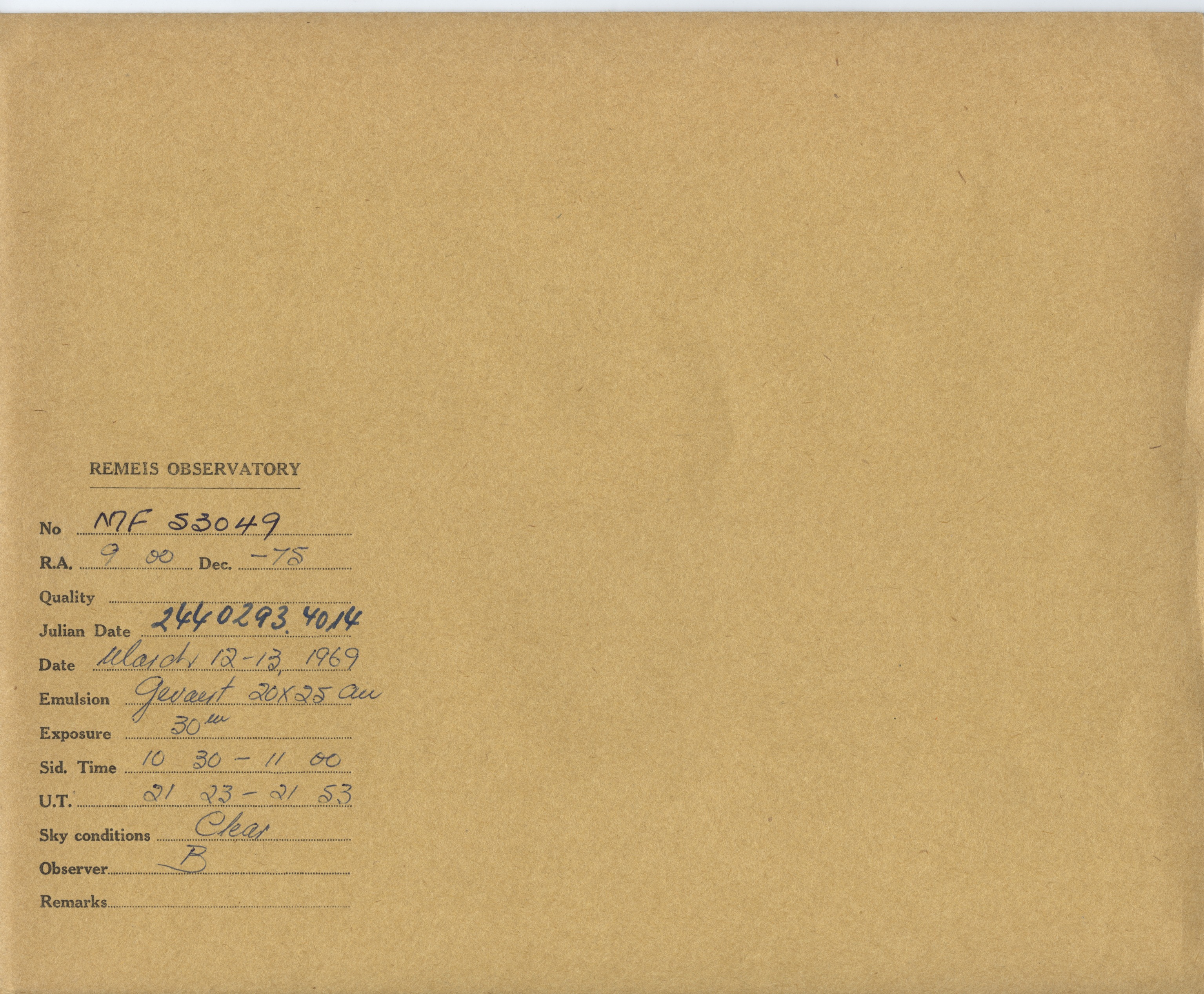 Plate envelope