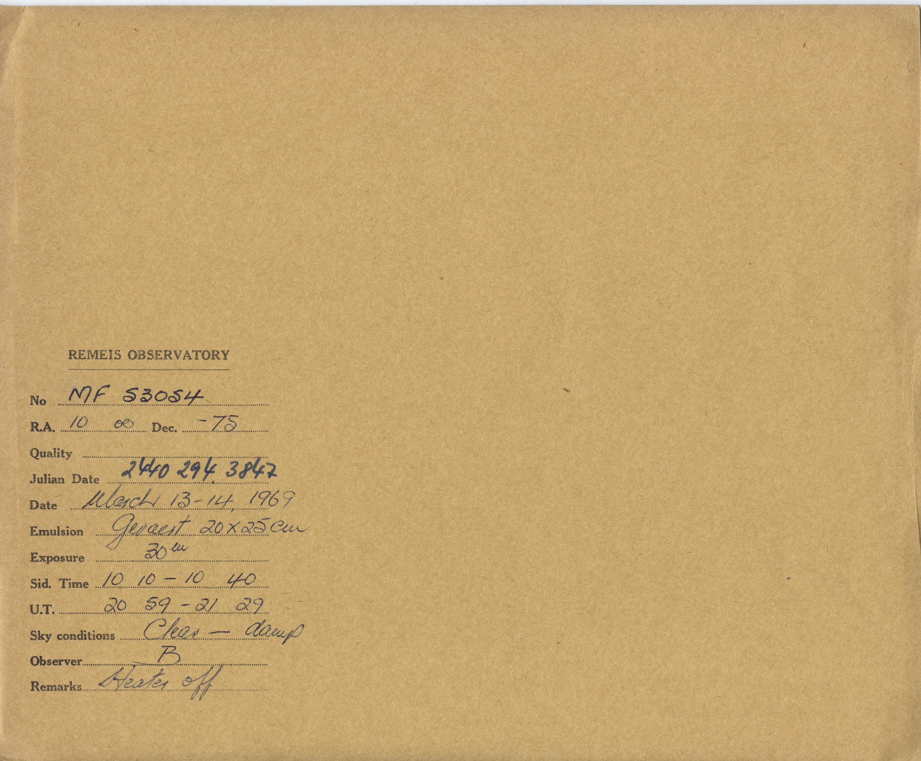 Plate envelope