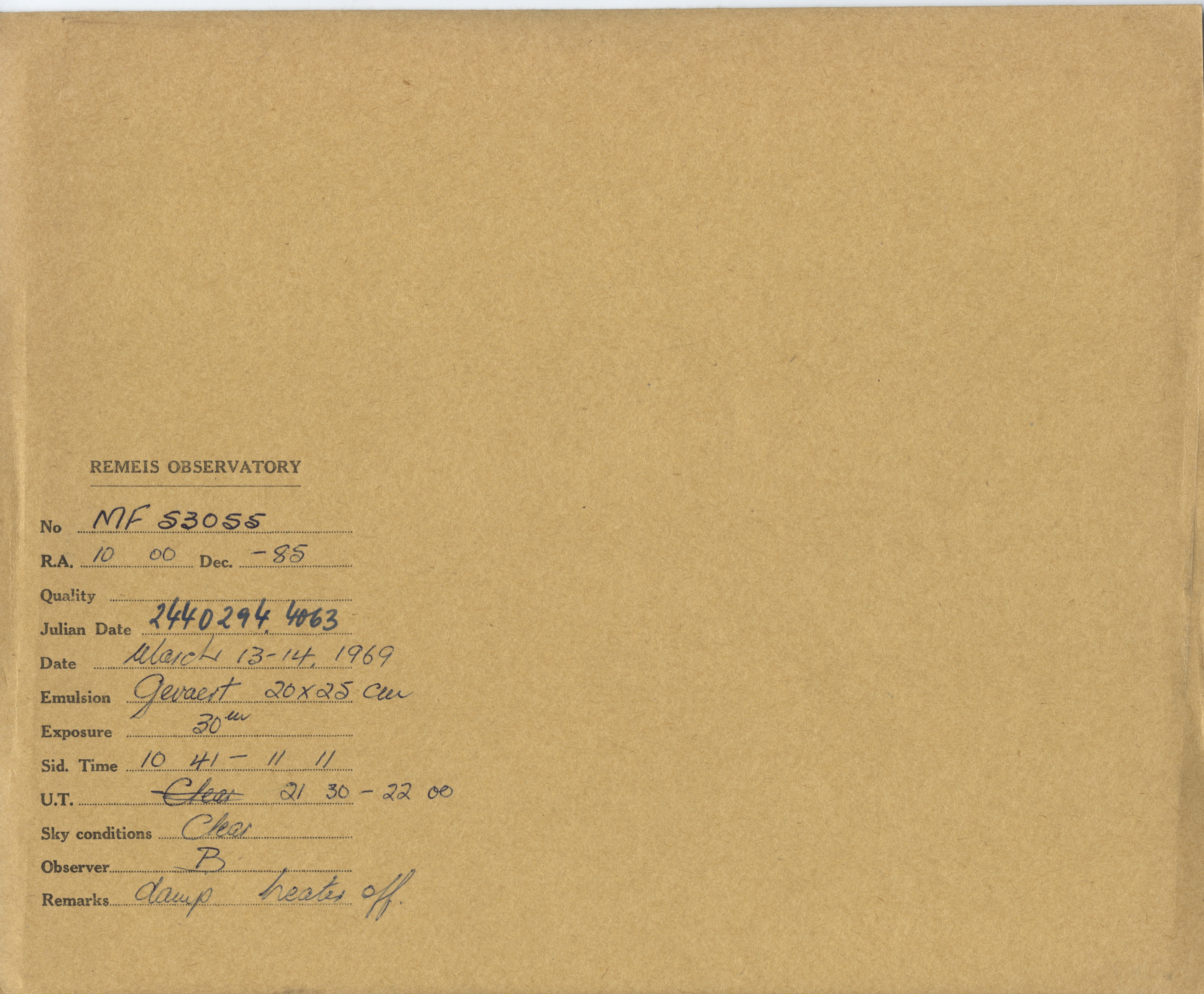 Plate envelope