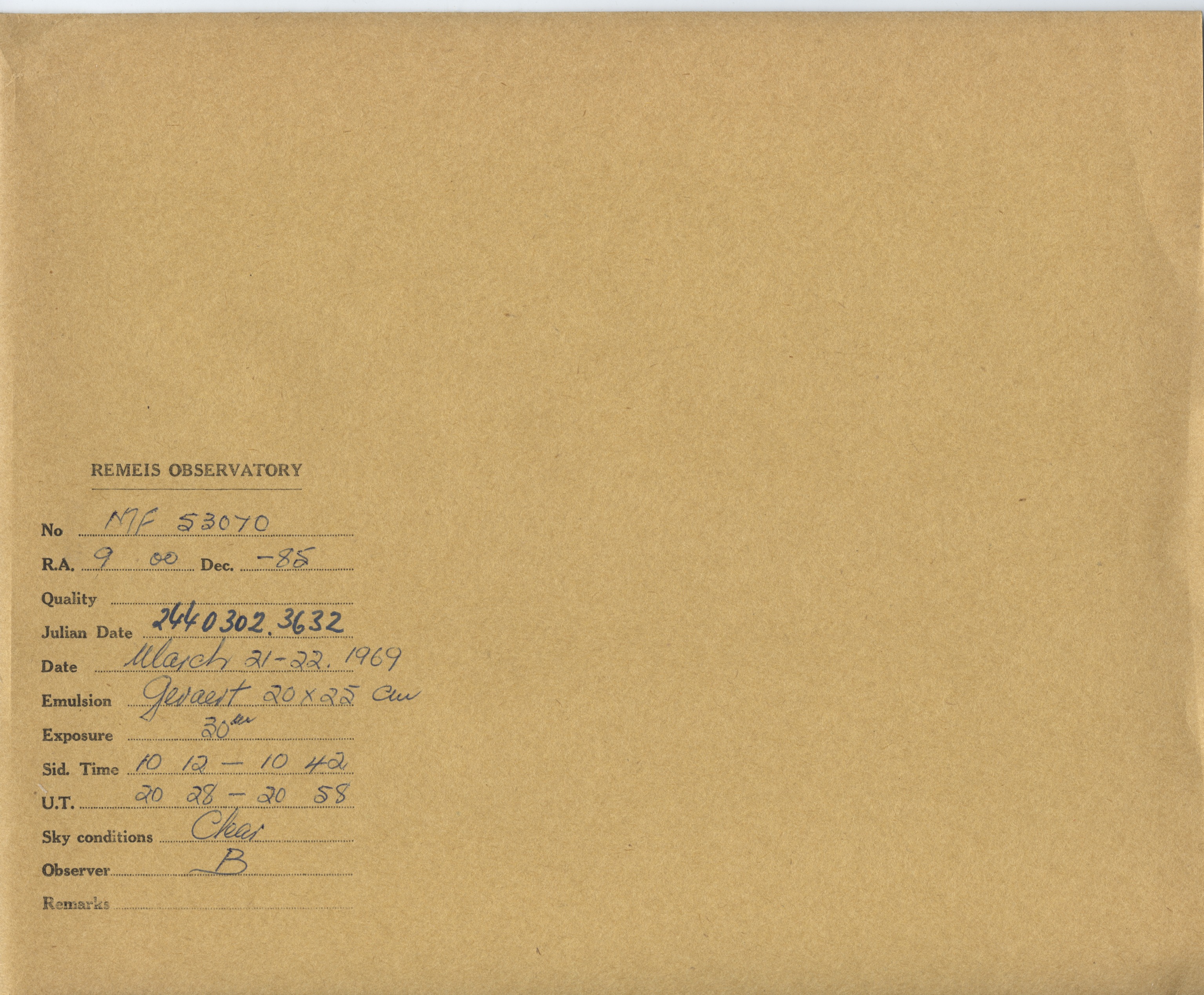 Plate envelope