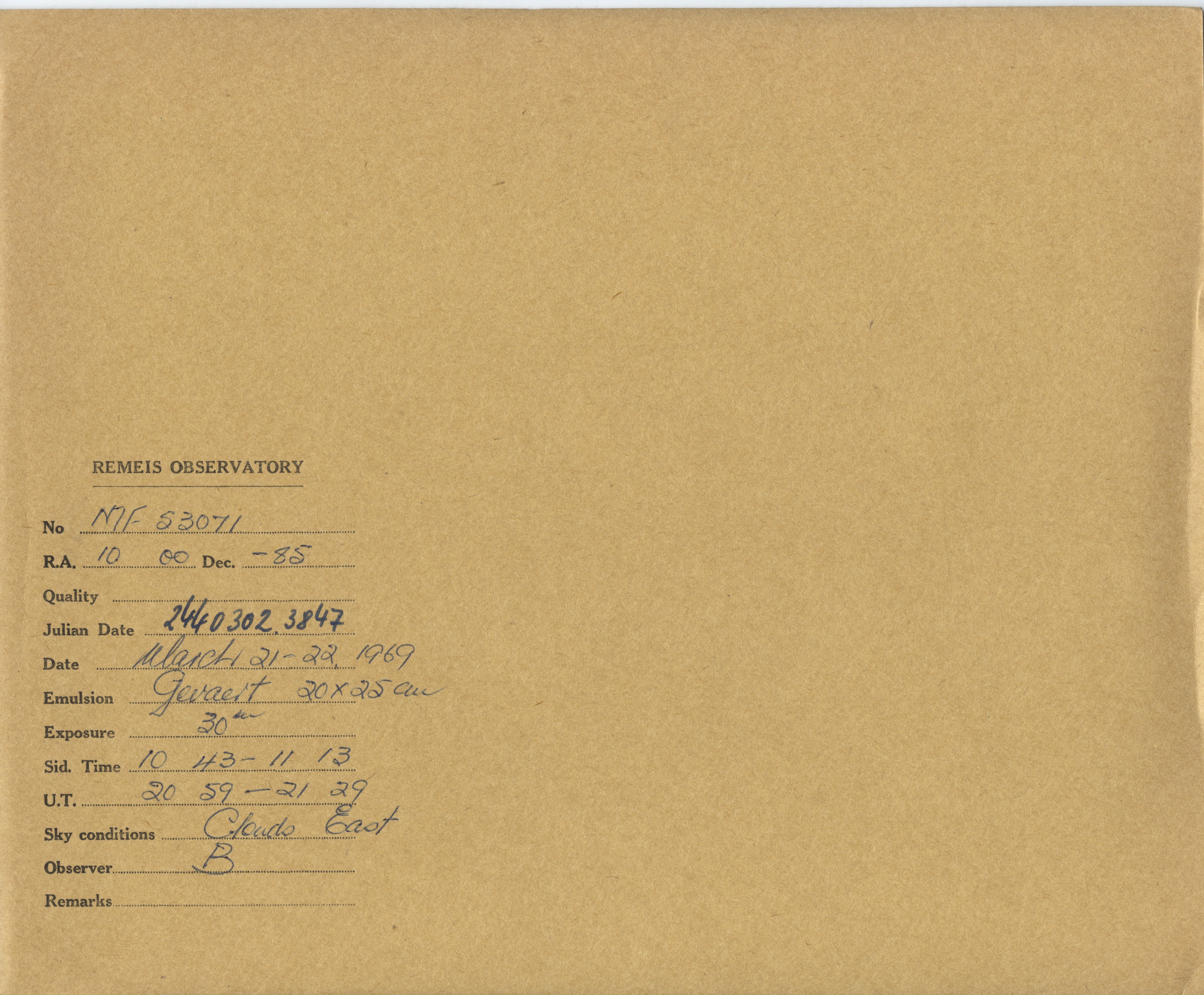 Plate envelope