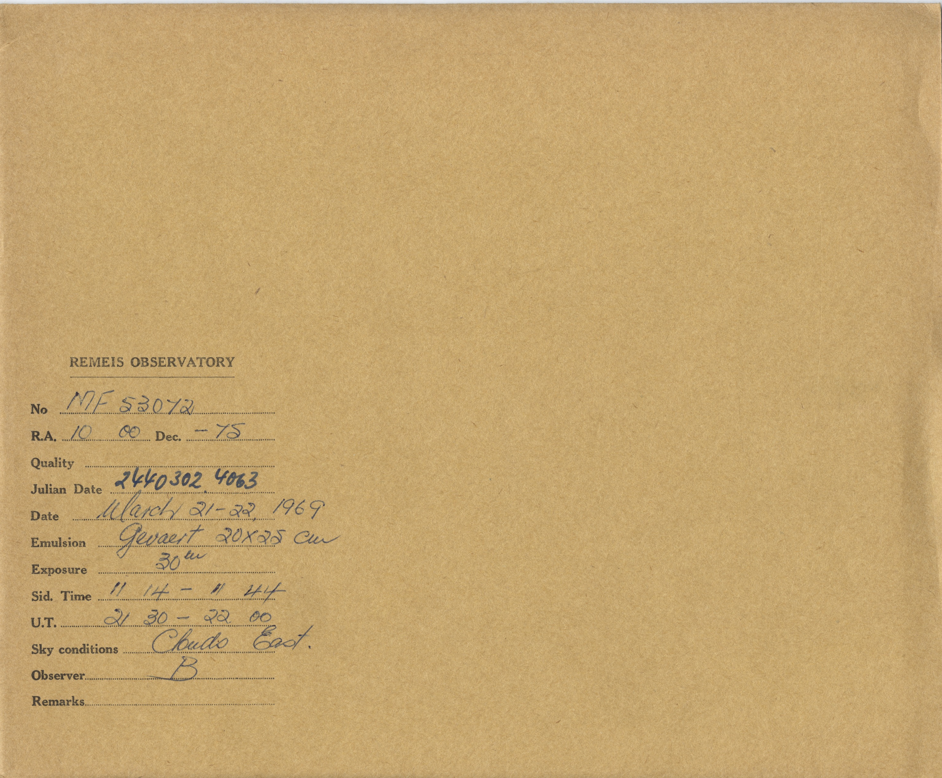 Plate envelope