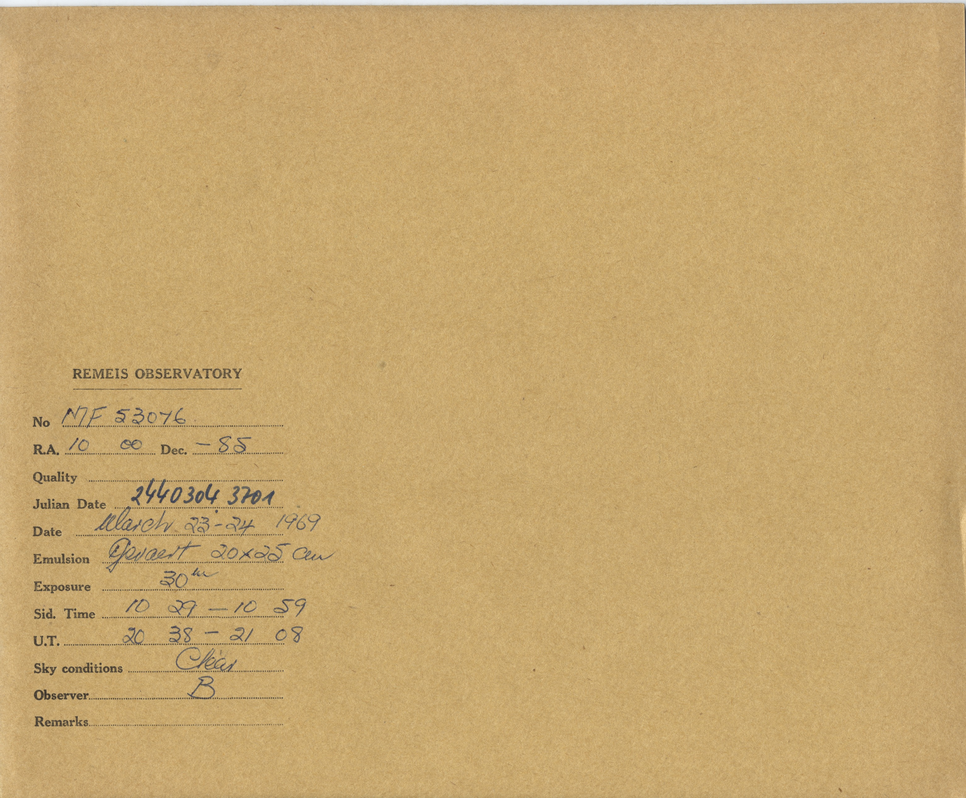 Plate envelope