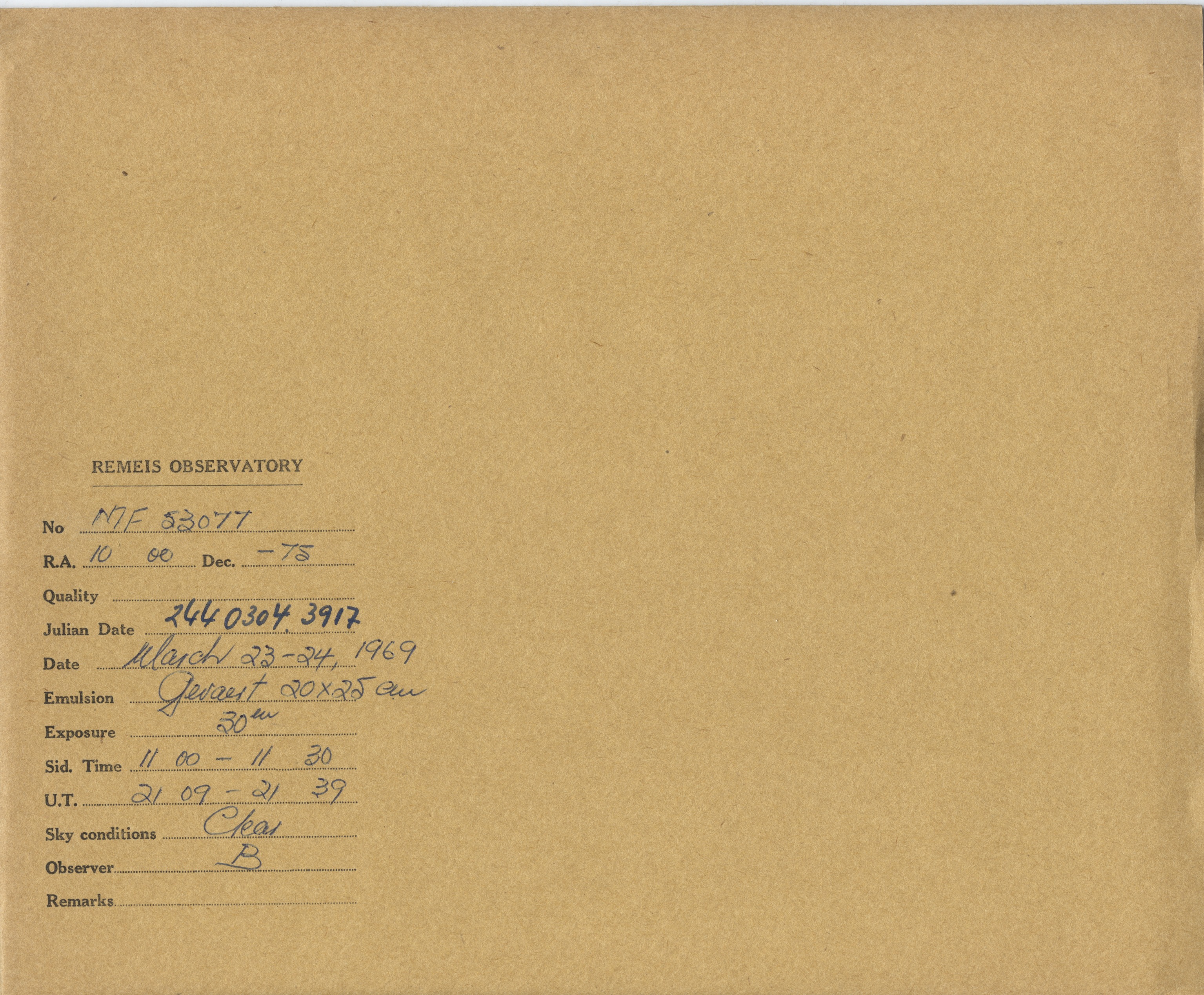 Plate envelope
