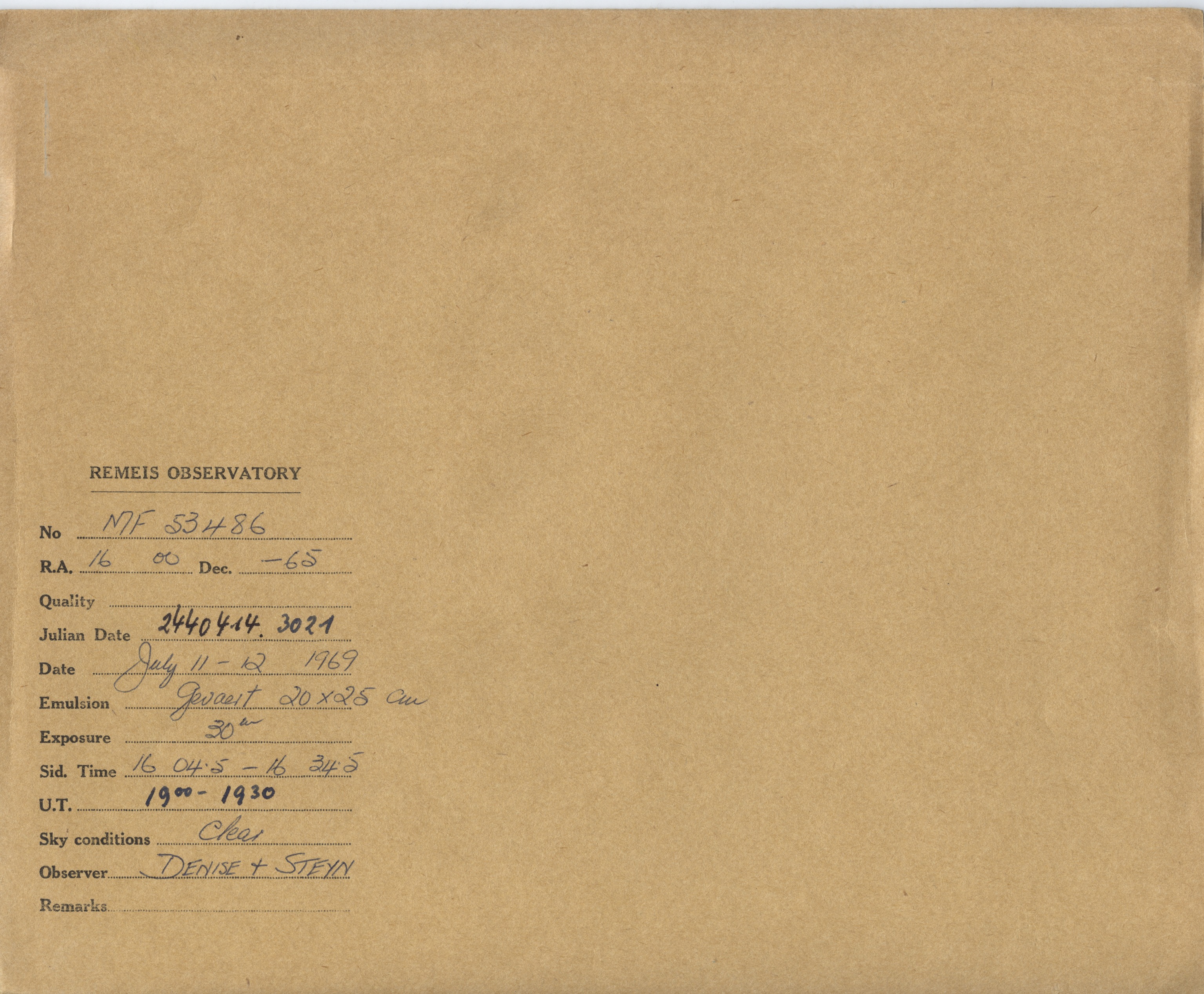 Plate envelope