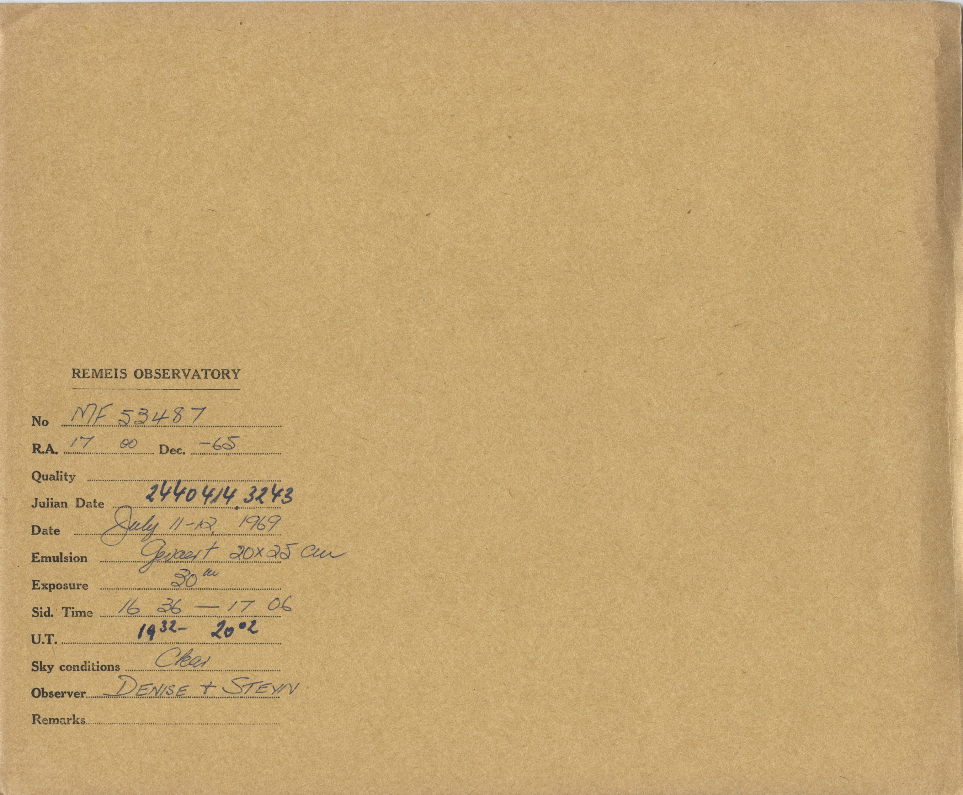 Plate envelope