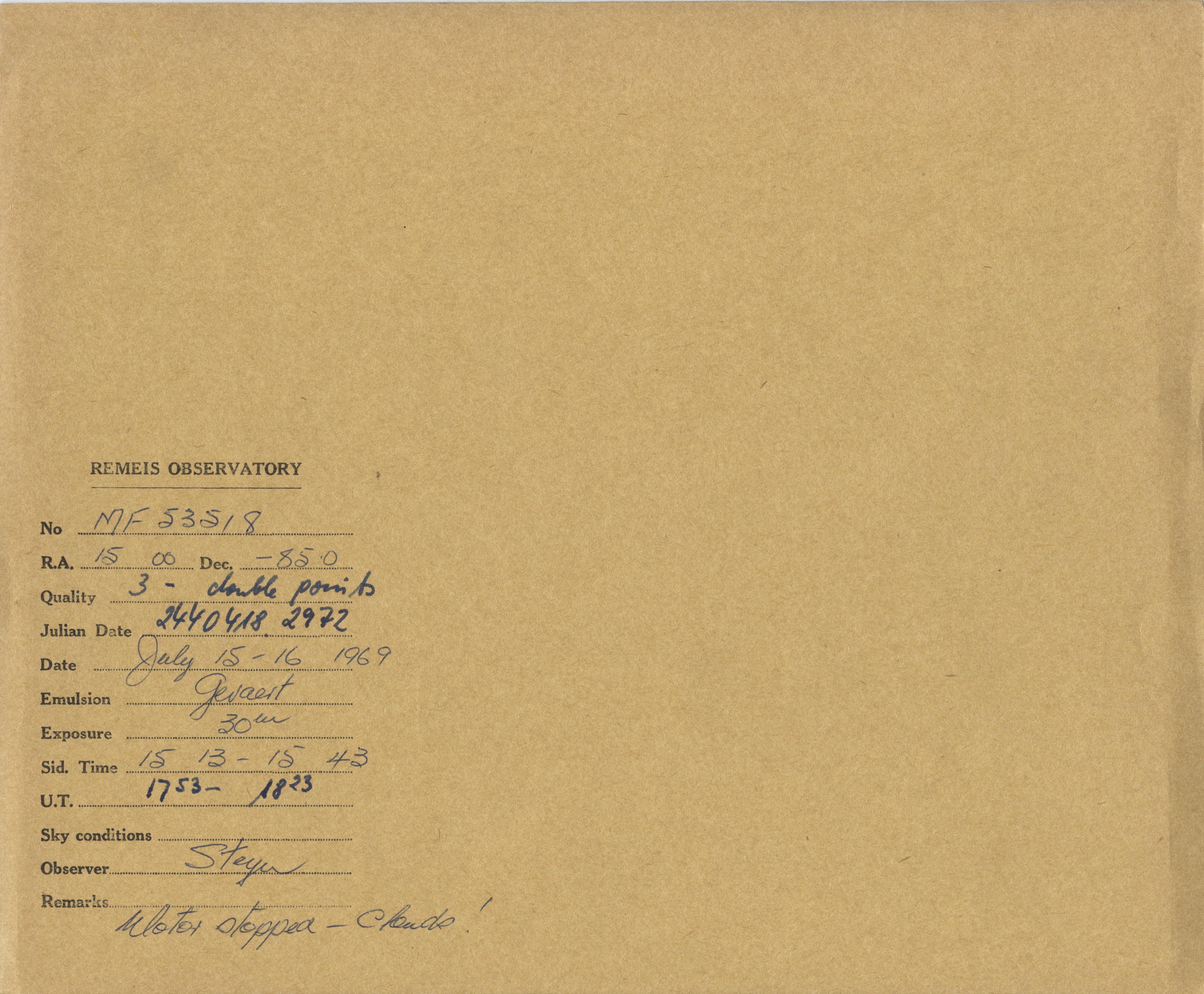 Plate envelope