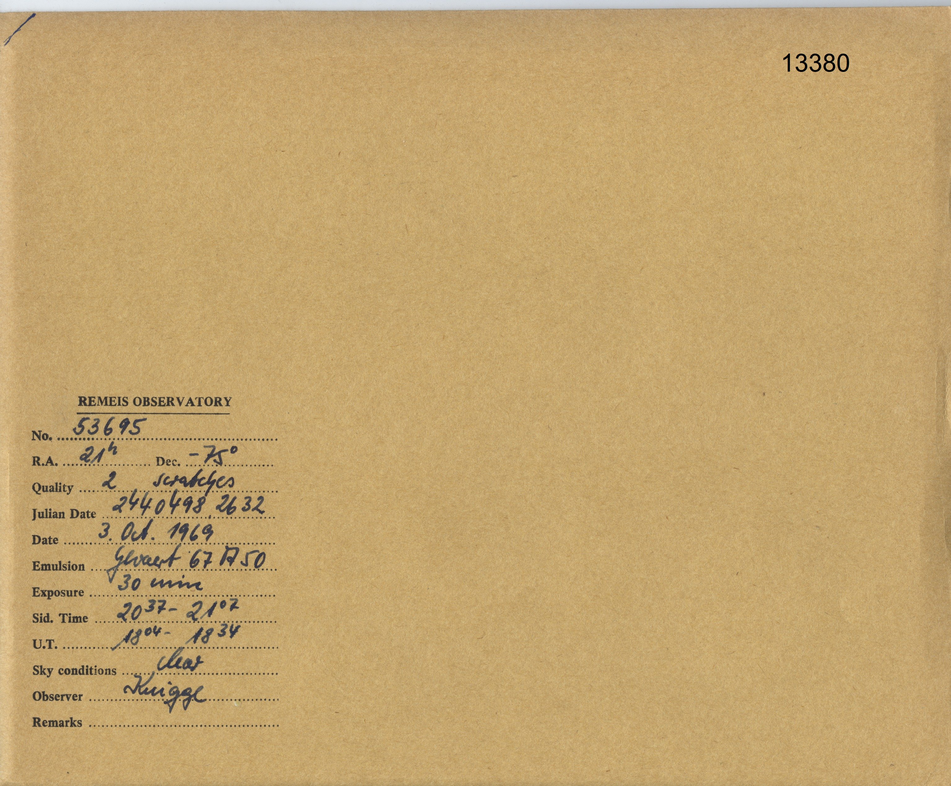 Plate envelope