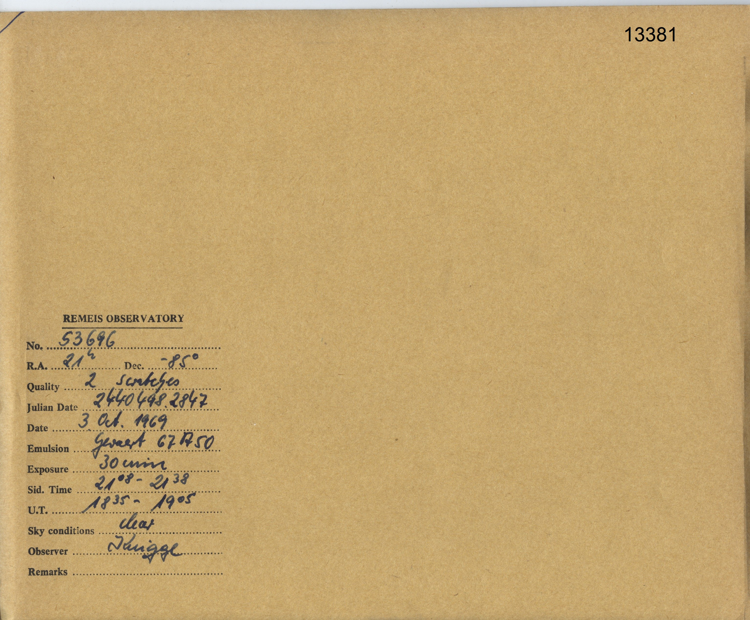 Plate envelope