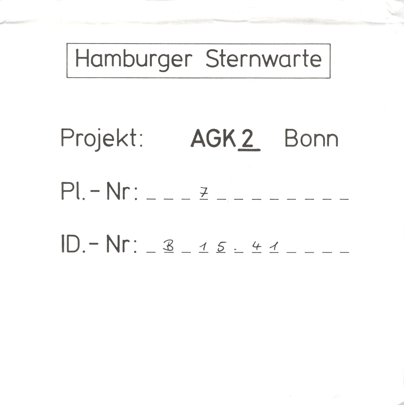Plate envelope
