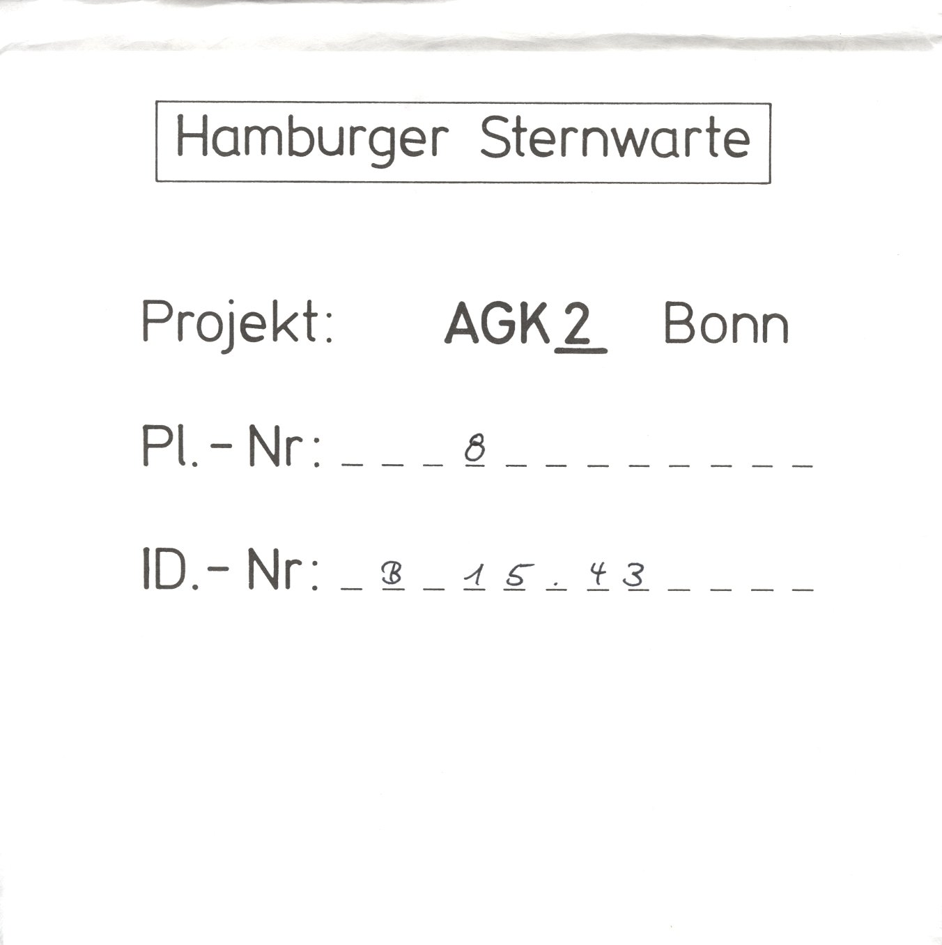 Plate envelope