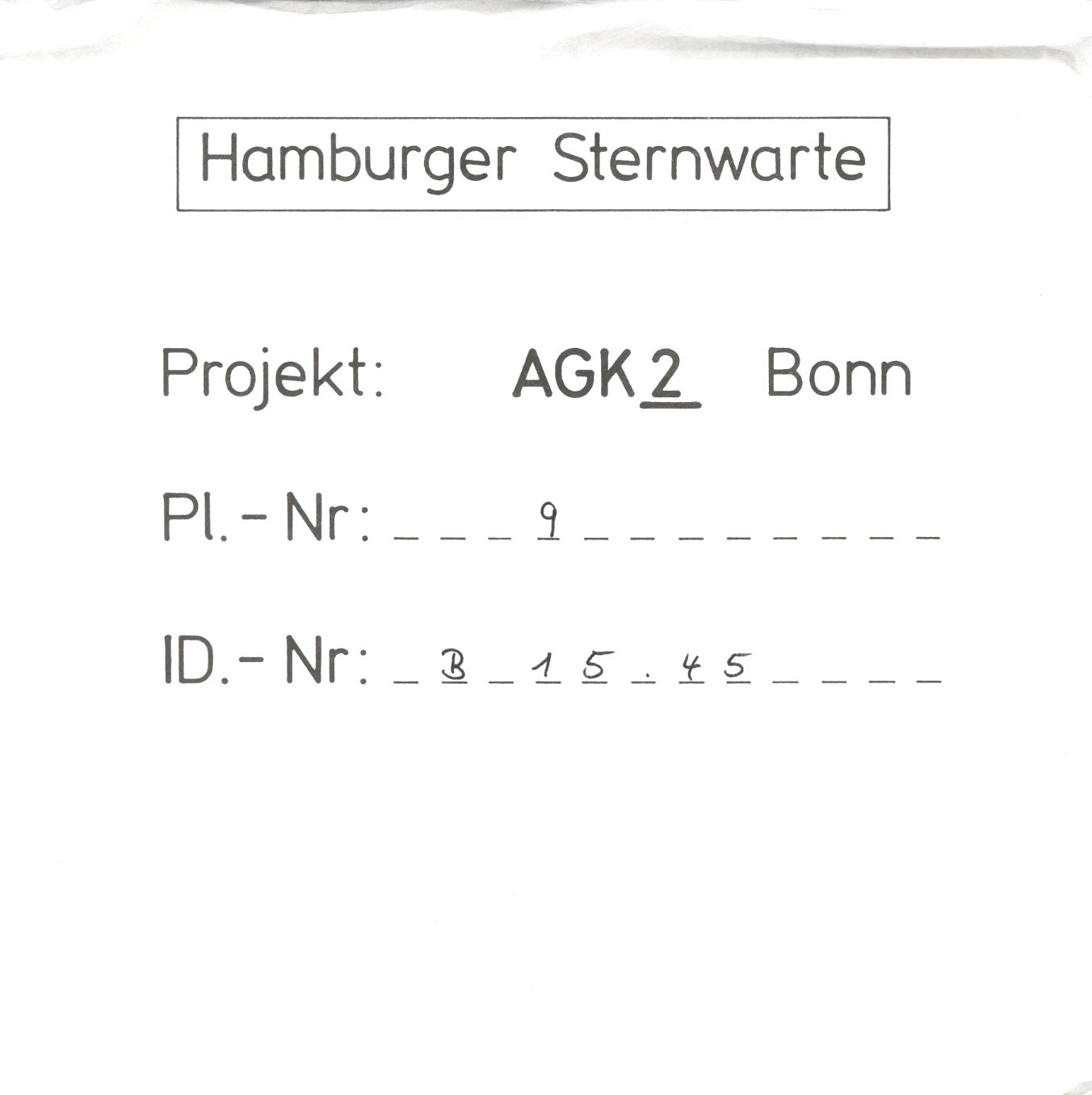 Plate envelope