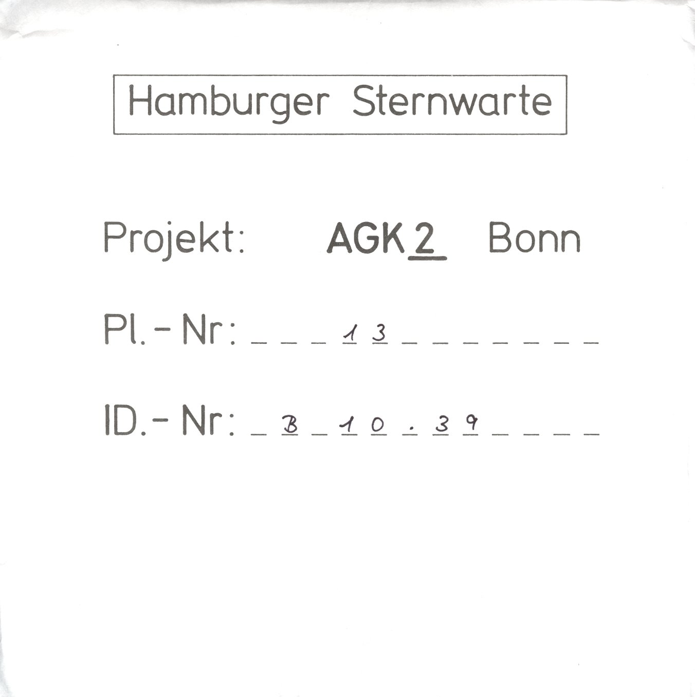 Plate envelope