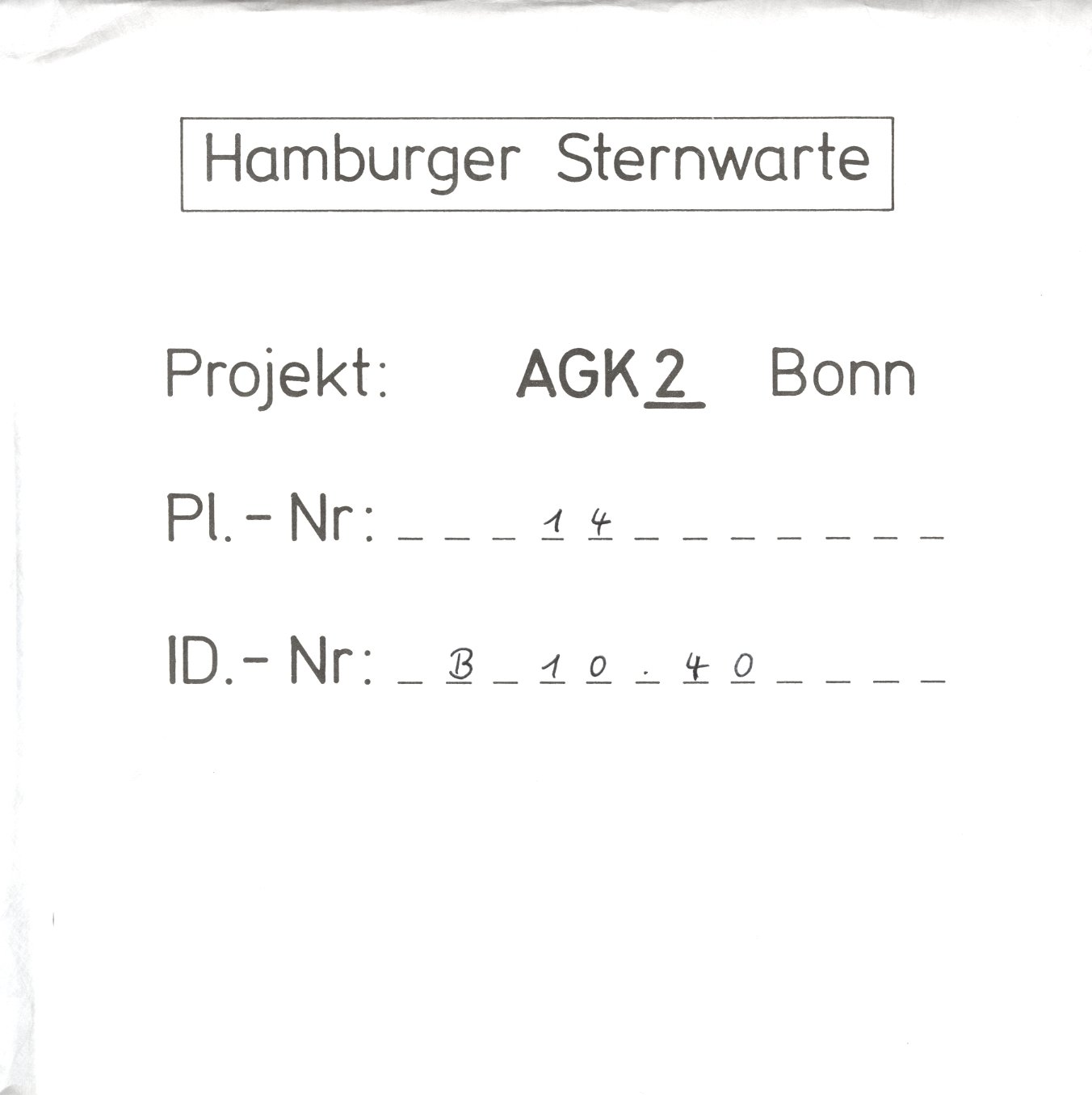 Plate envelope