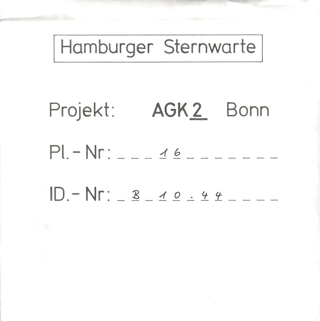Plate envelope